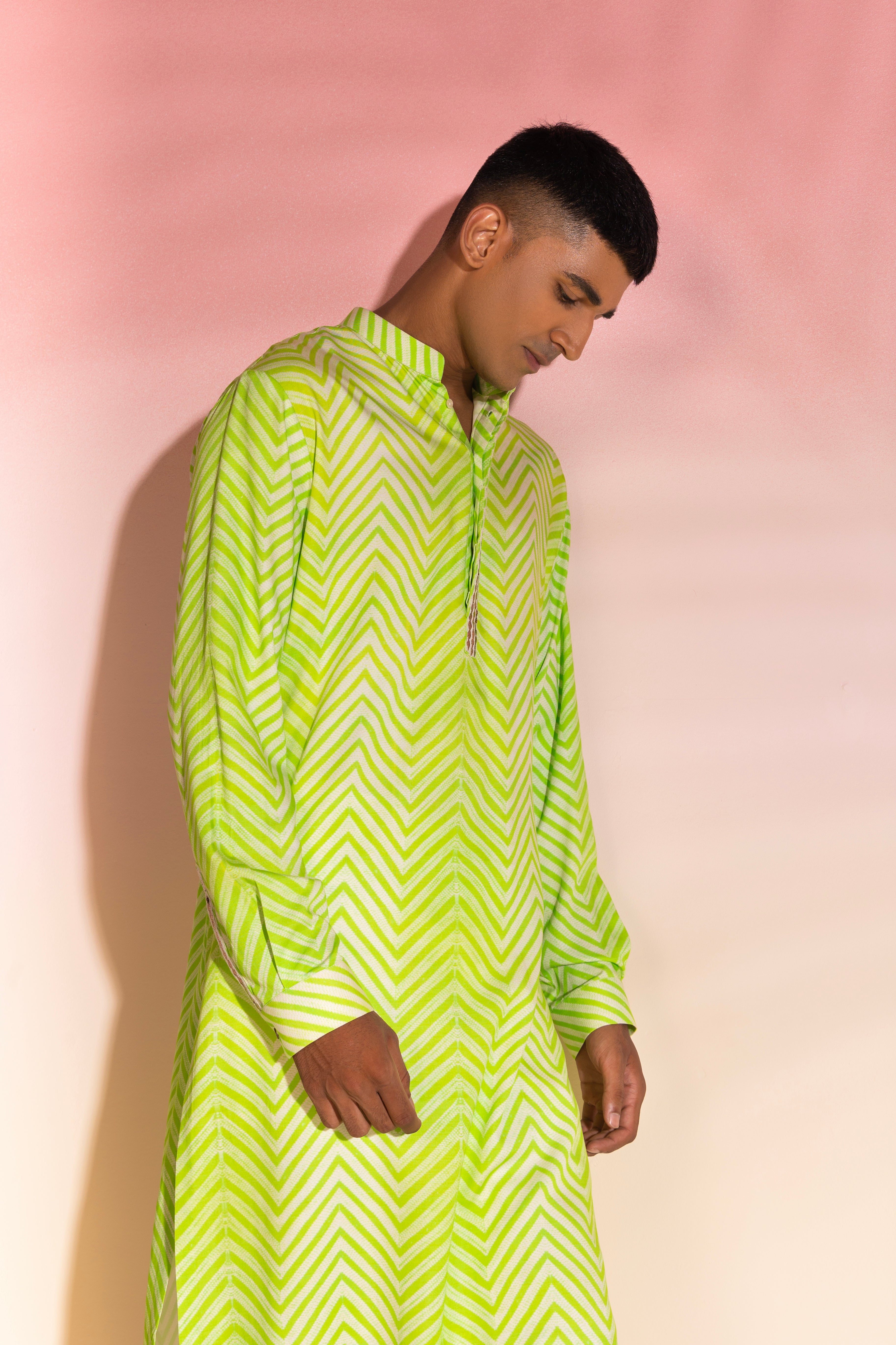 Shibori Kurta in Neon