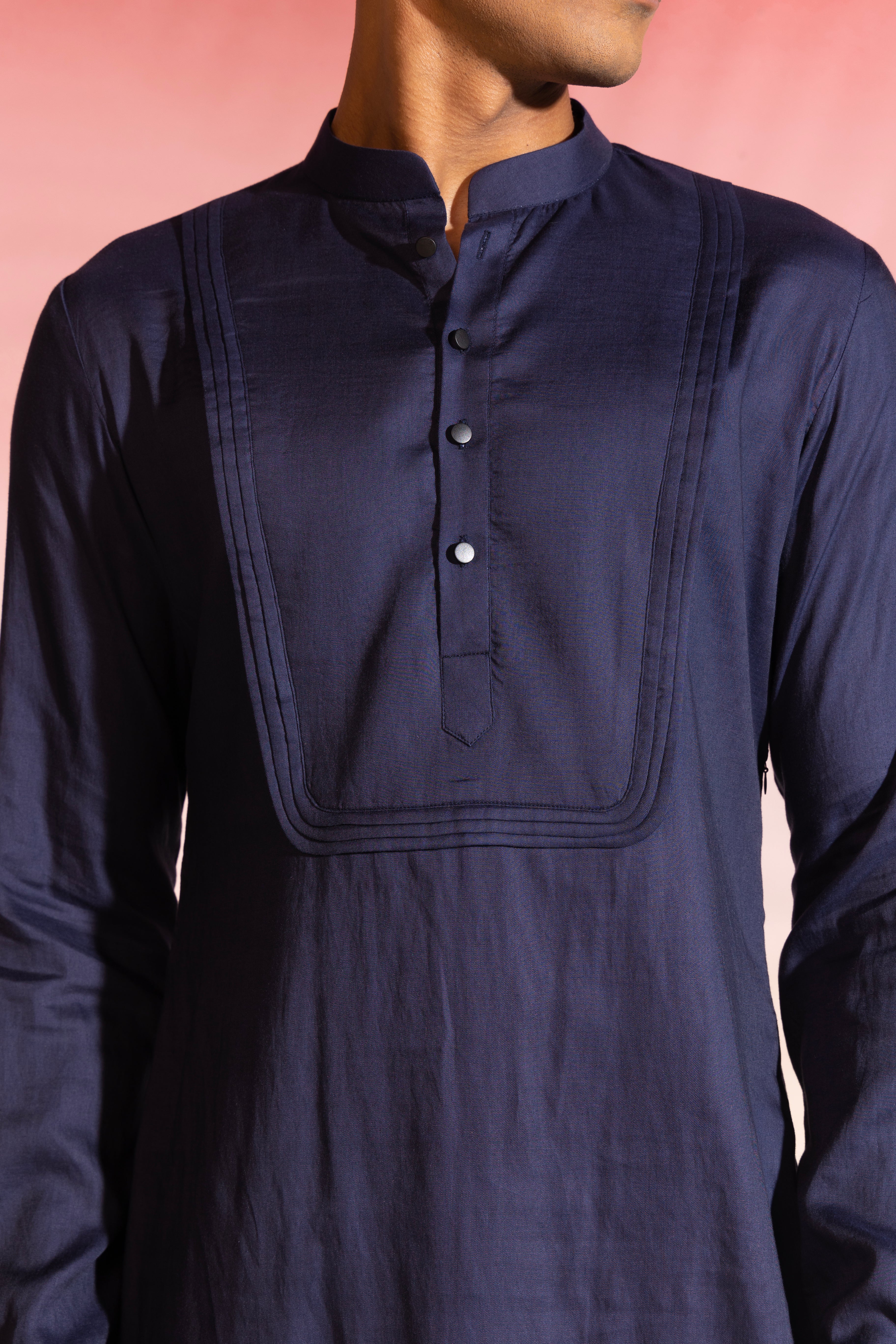 Flow Navy Kurta-Nehru Set