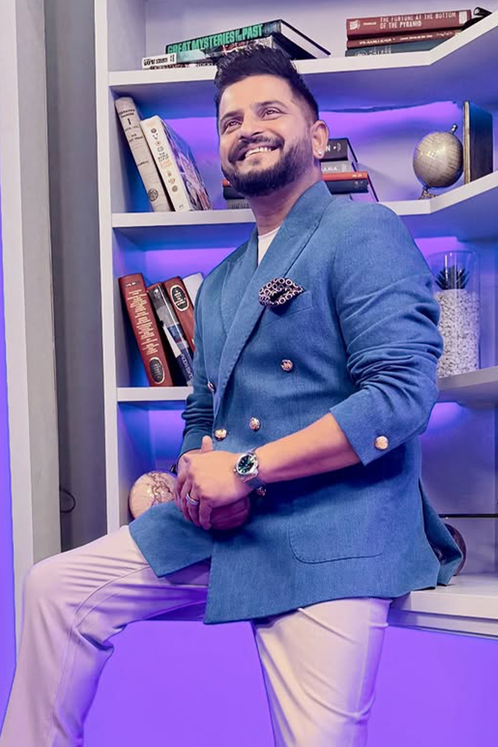Suresh Raina in Supreme Denim Blazer