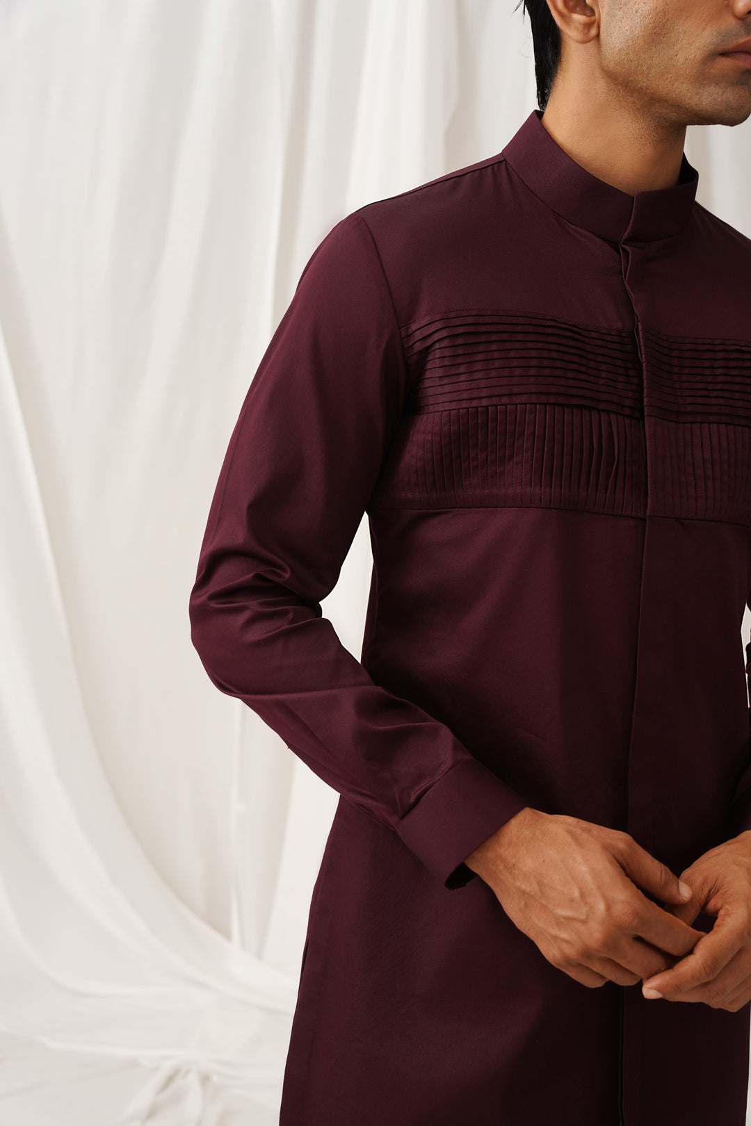 Plum Textured Kurta