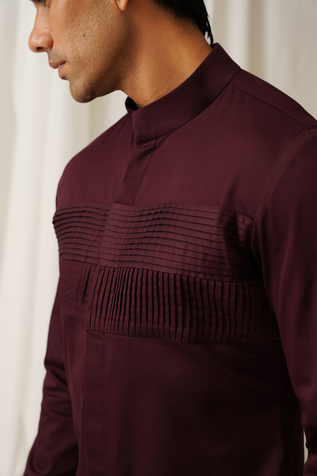Plum Textured Kurta