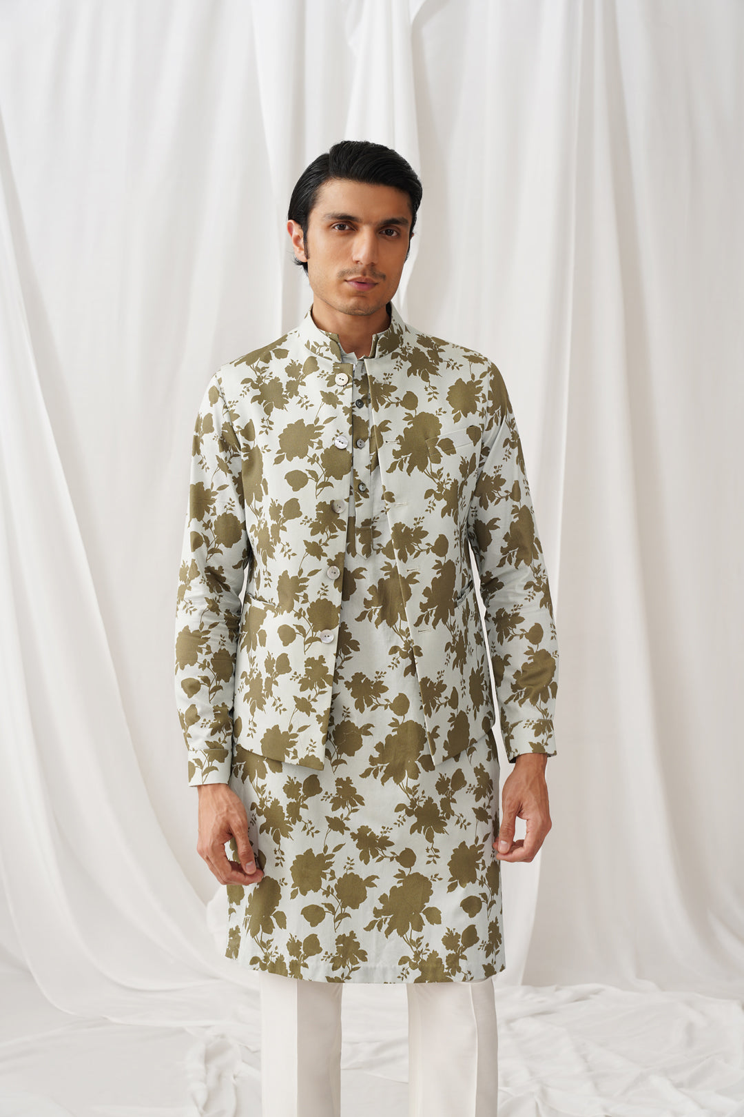 Motif Kurta-Nehru Set