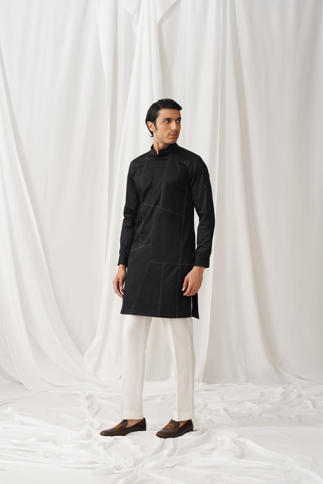 Niche Black Kurta