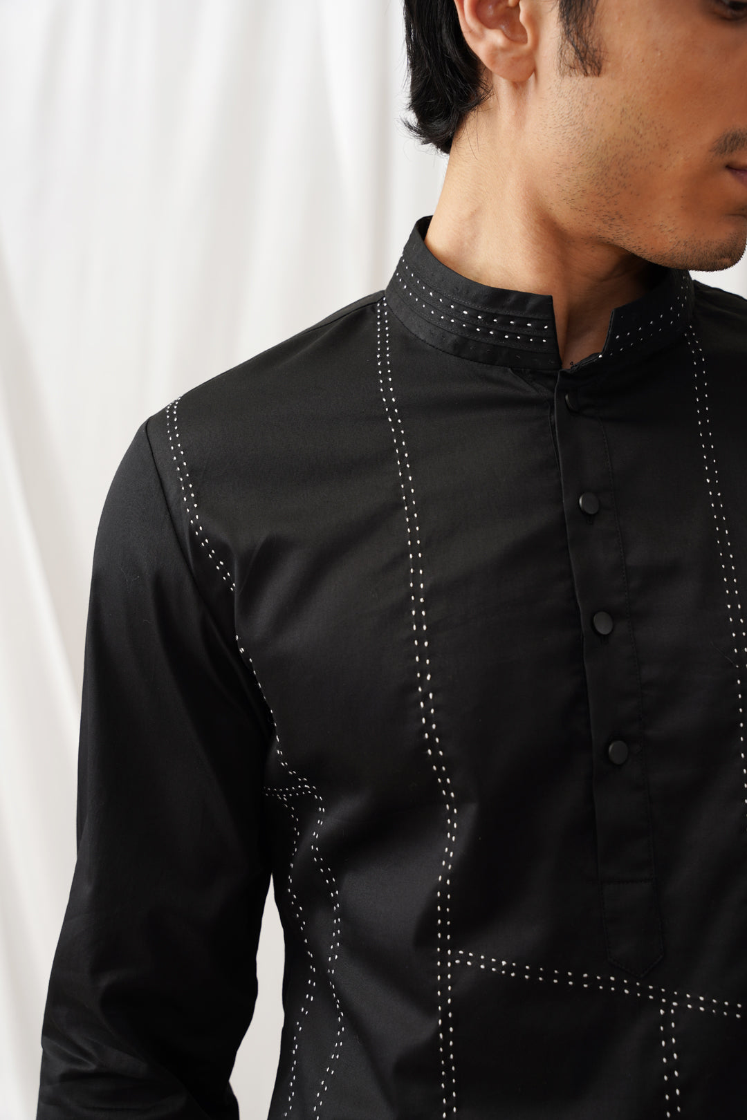 Niche Black Kurta