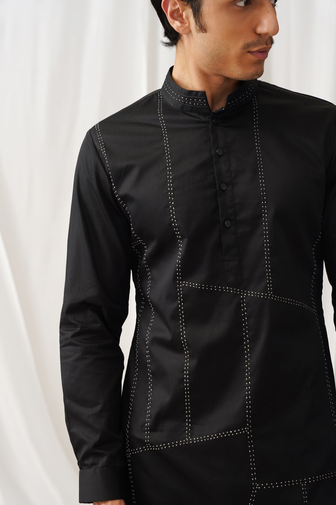 Niche Black Kurta