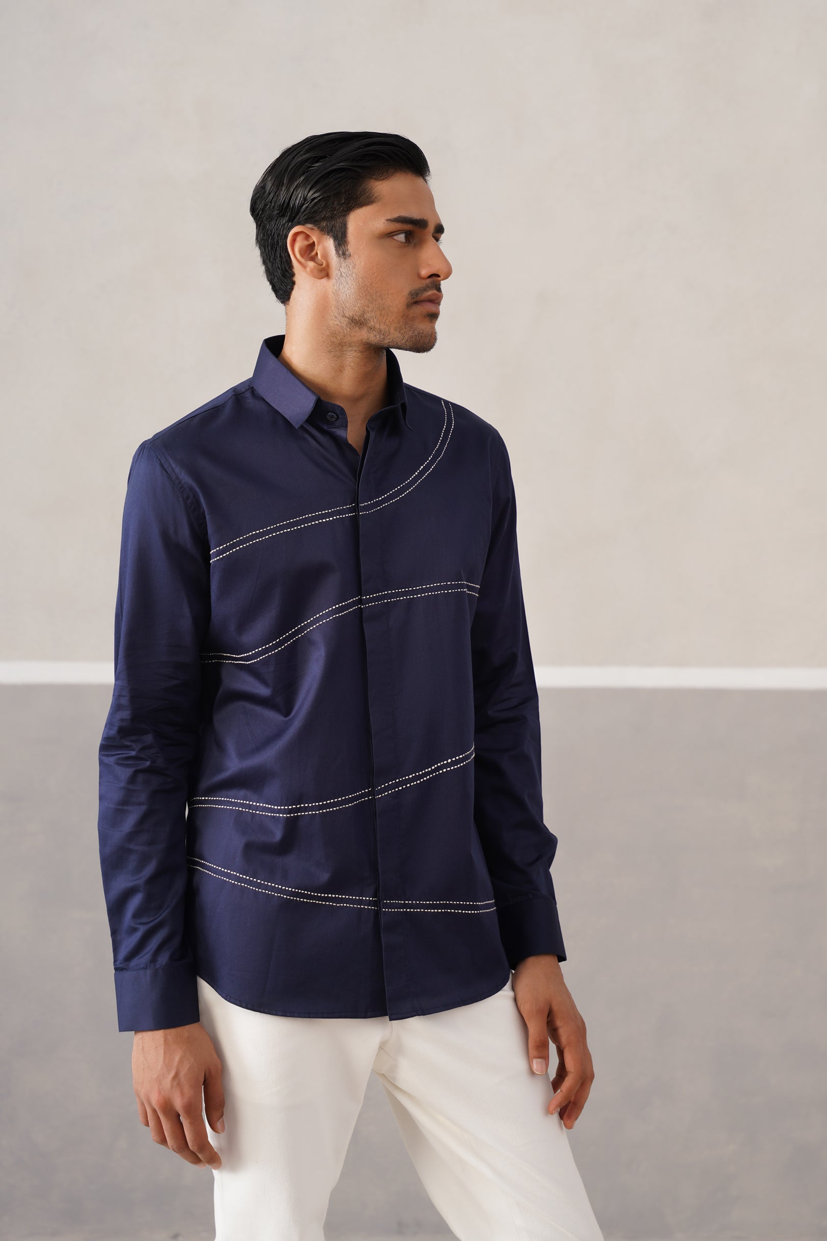 NAVY WAVE SHIRT