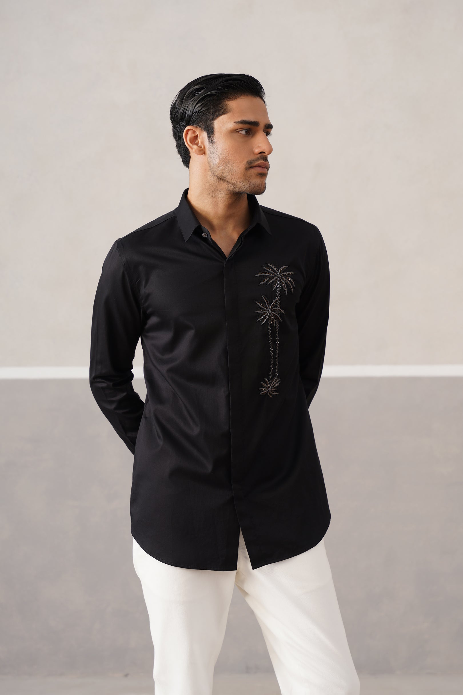 DUO PALM EMB SHIRT