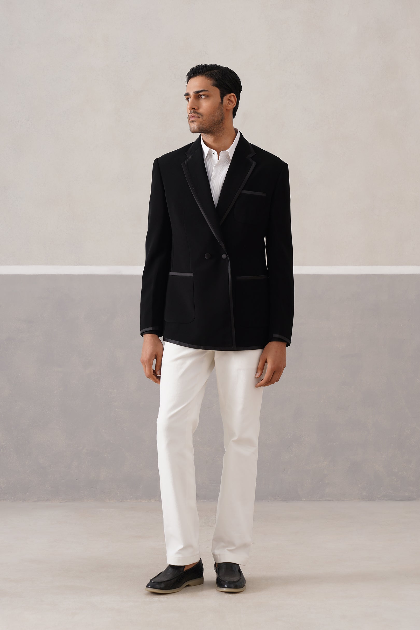 Black Piping Blazer
