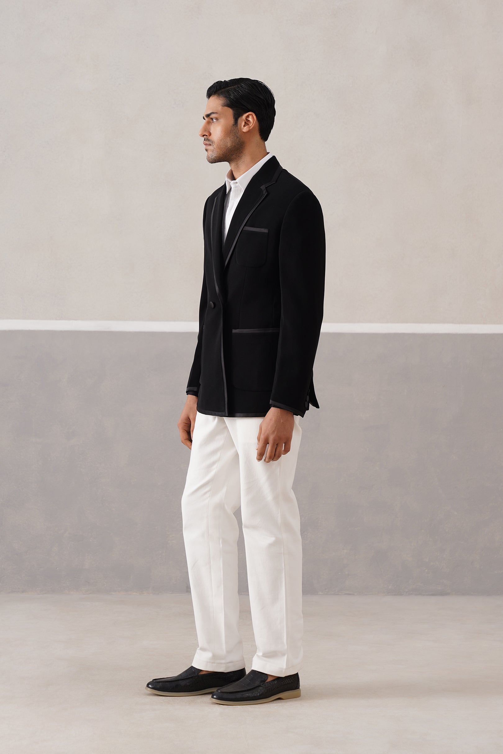 Black Piping Blazer