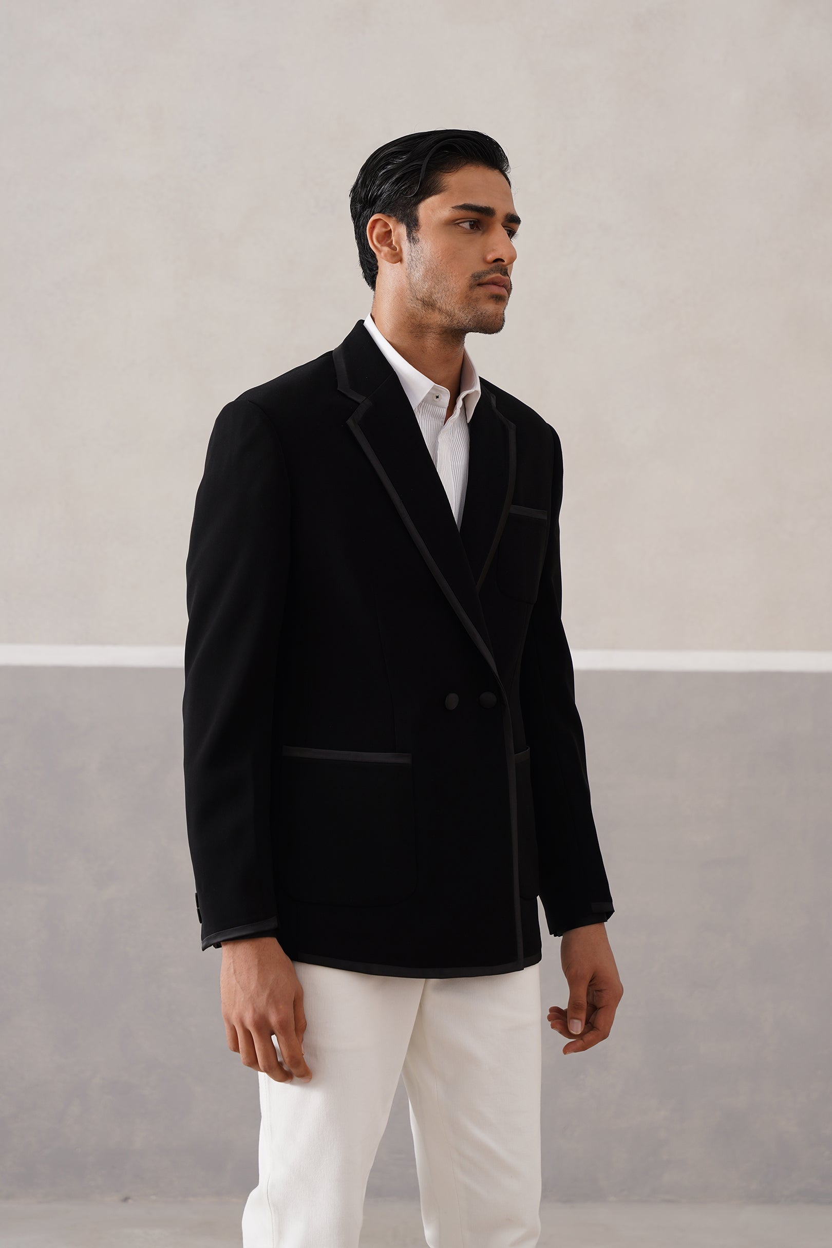 Black Piping Blazer