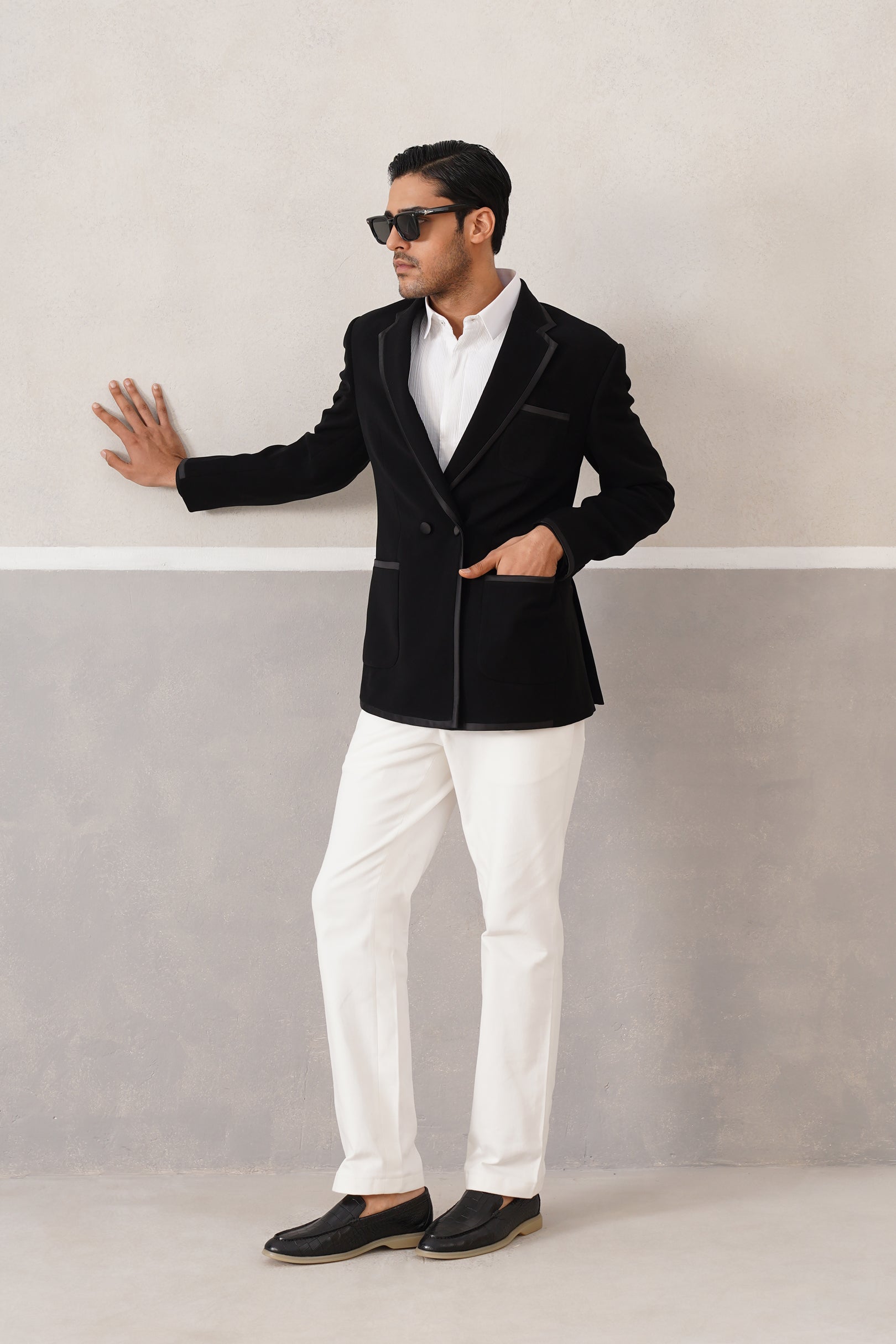 Black Piping Blazer