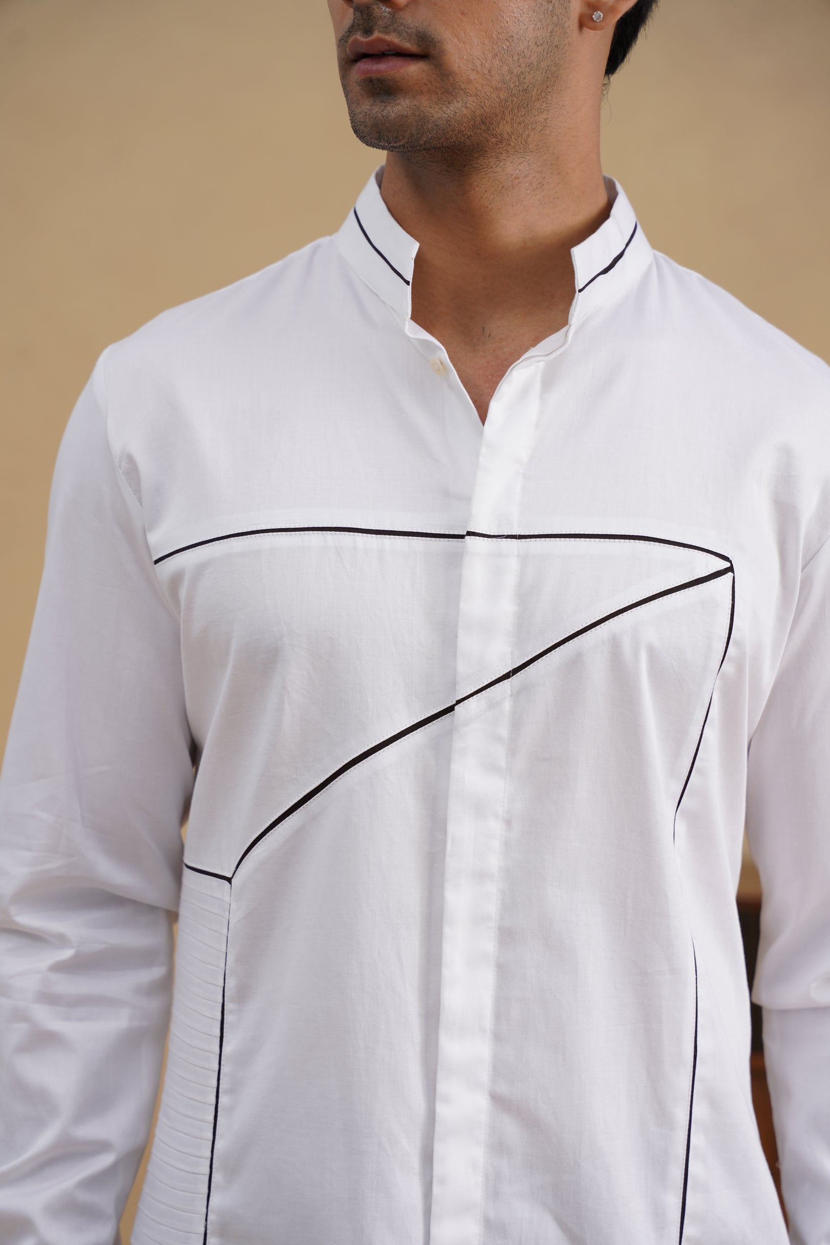 3-d box kurta white
