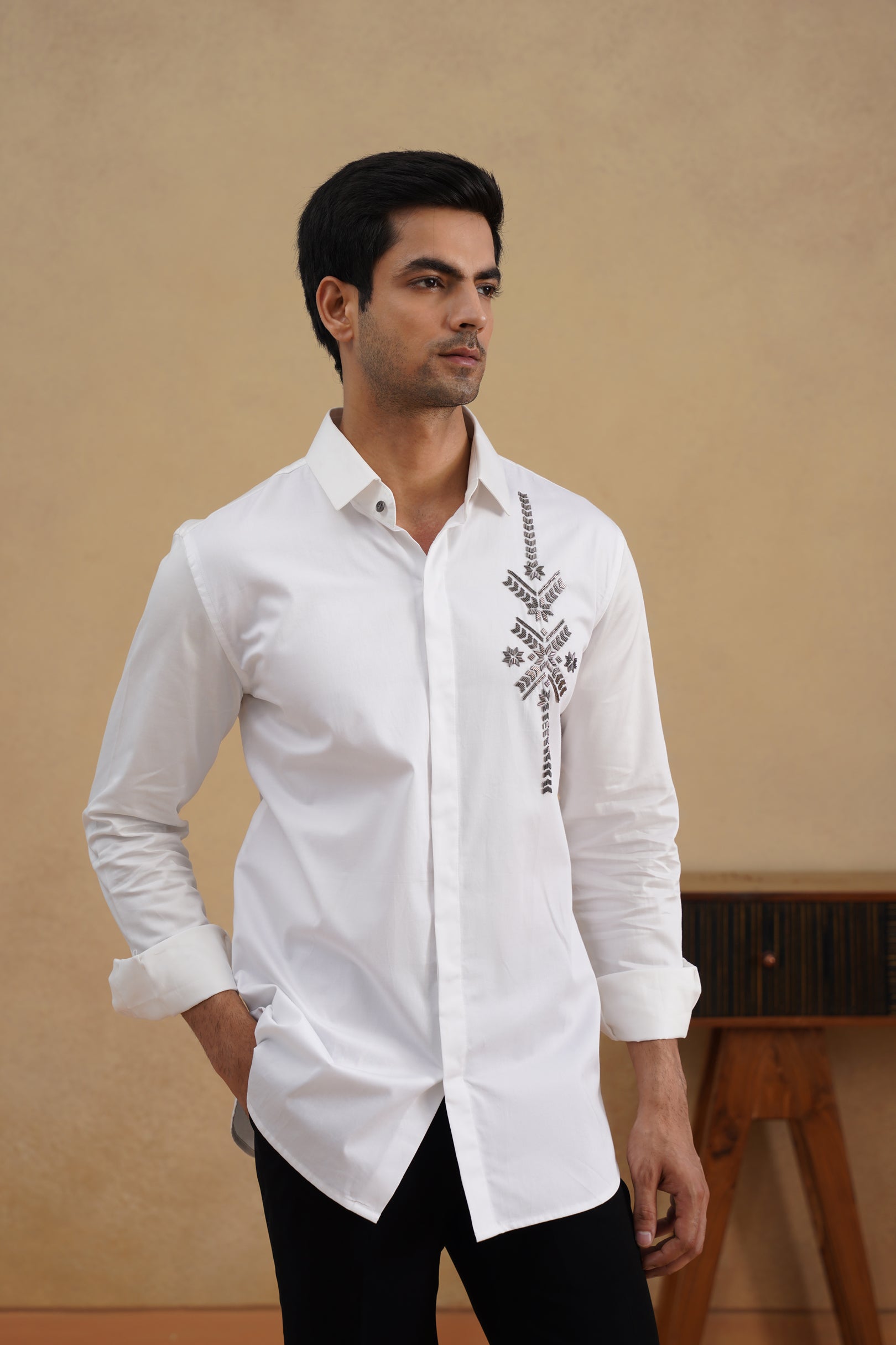 White Metallic Shirt