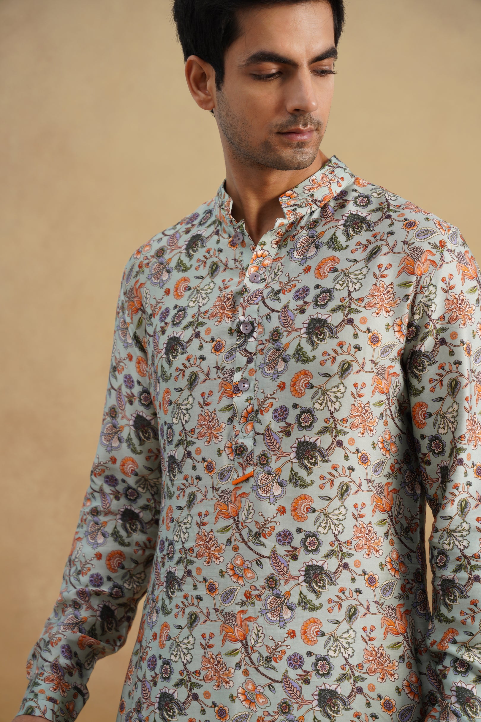 SAGE FLORAL CALM KURTA