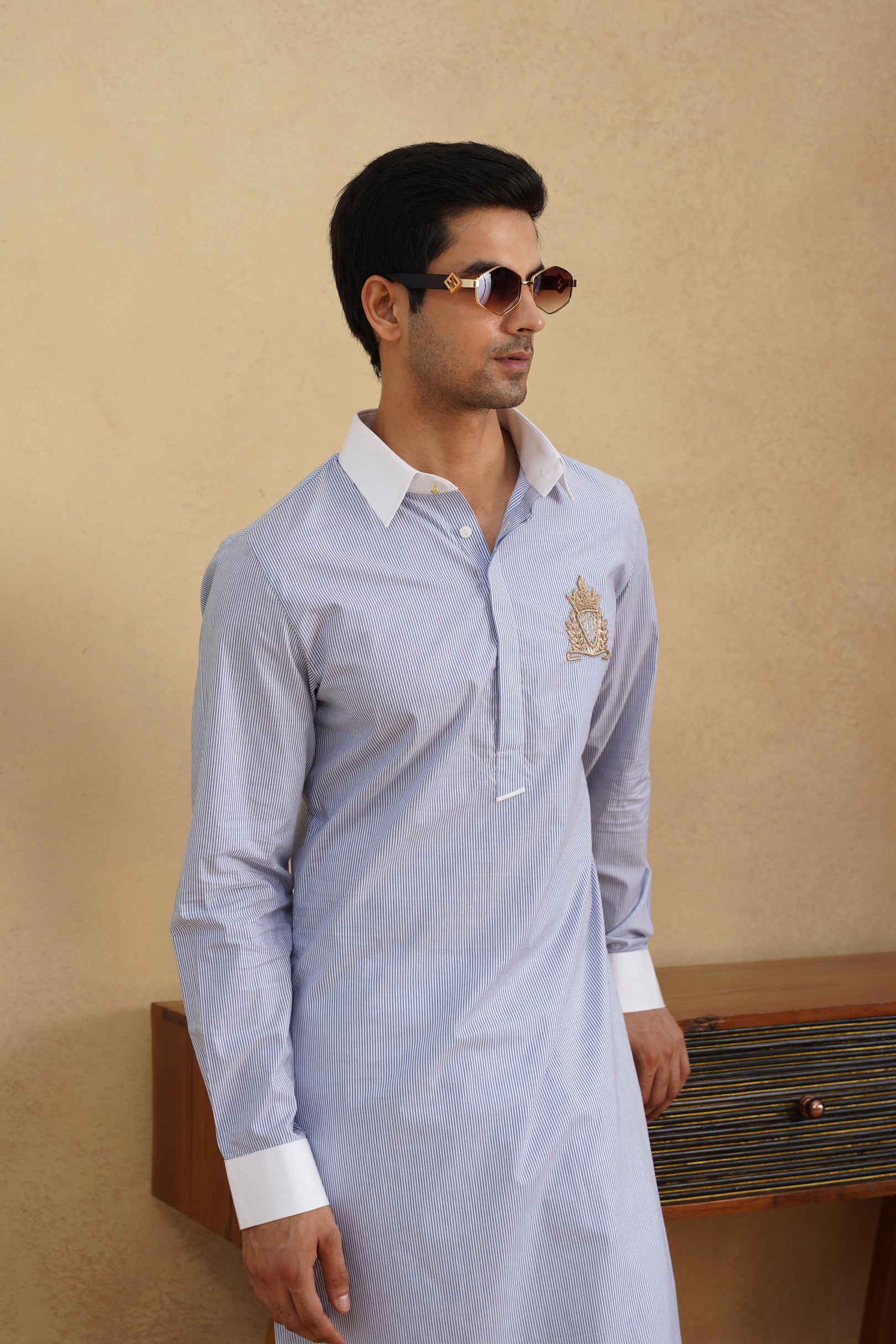 STRIPED CREST KURTA