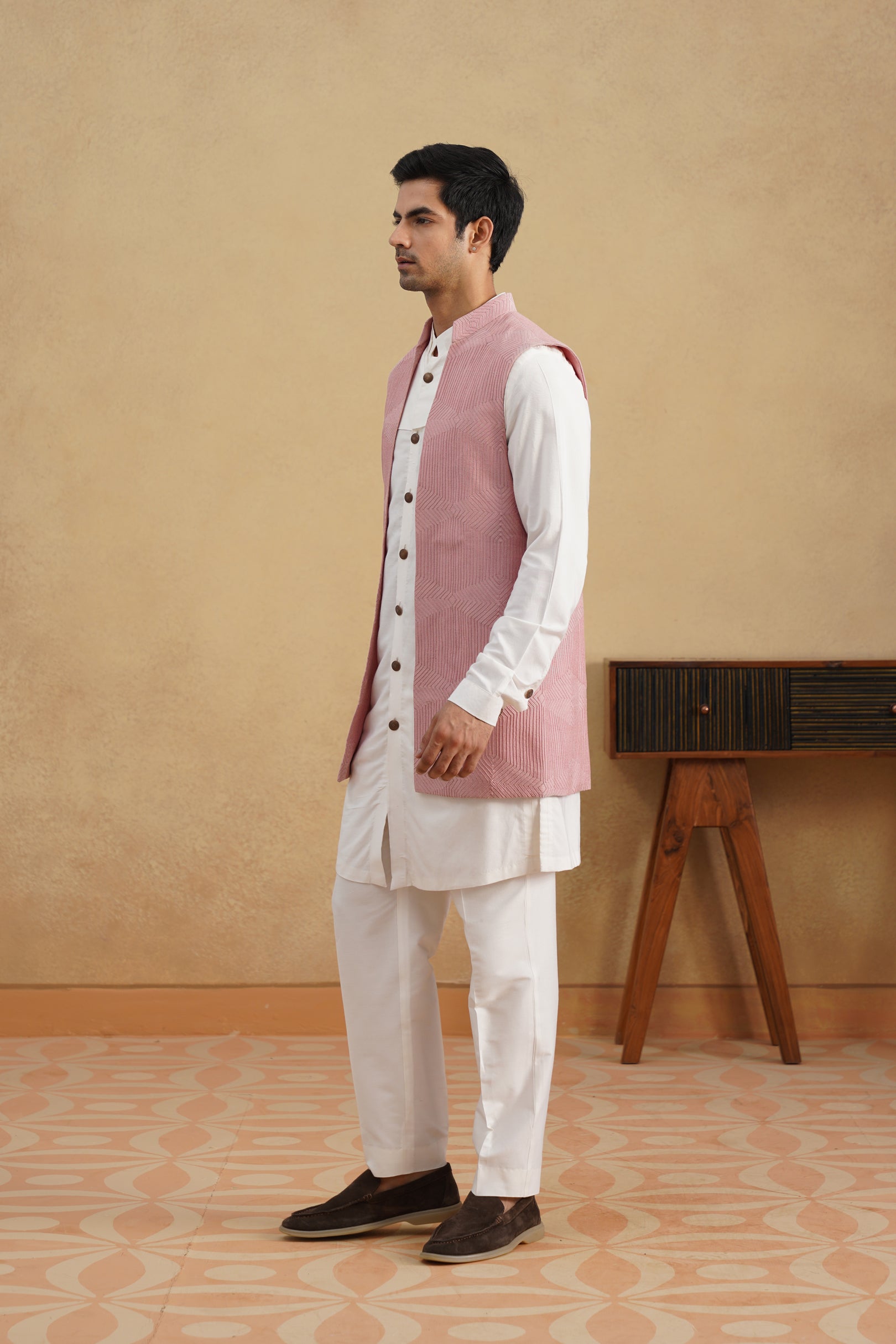 Pink D-N Kurta-Nehru Set