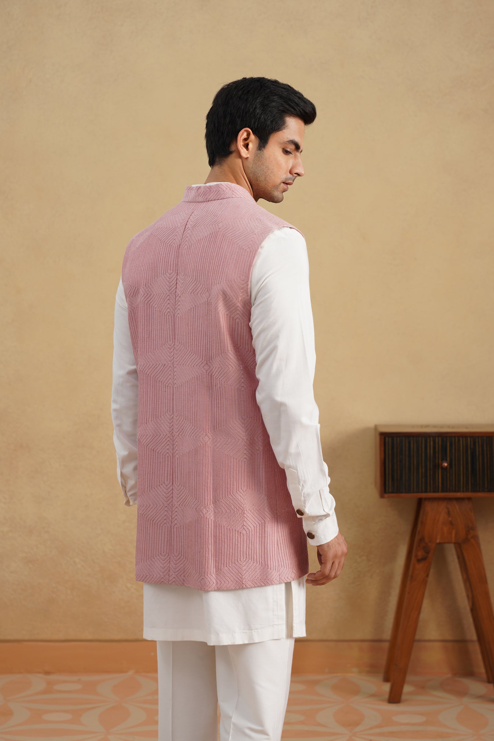Pink D-N Kurta-Nehru Set