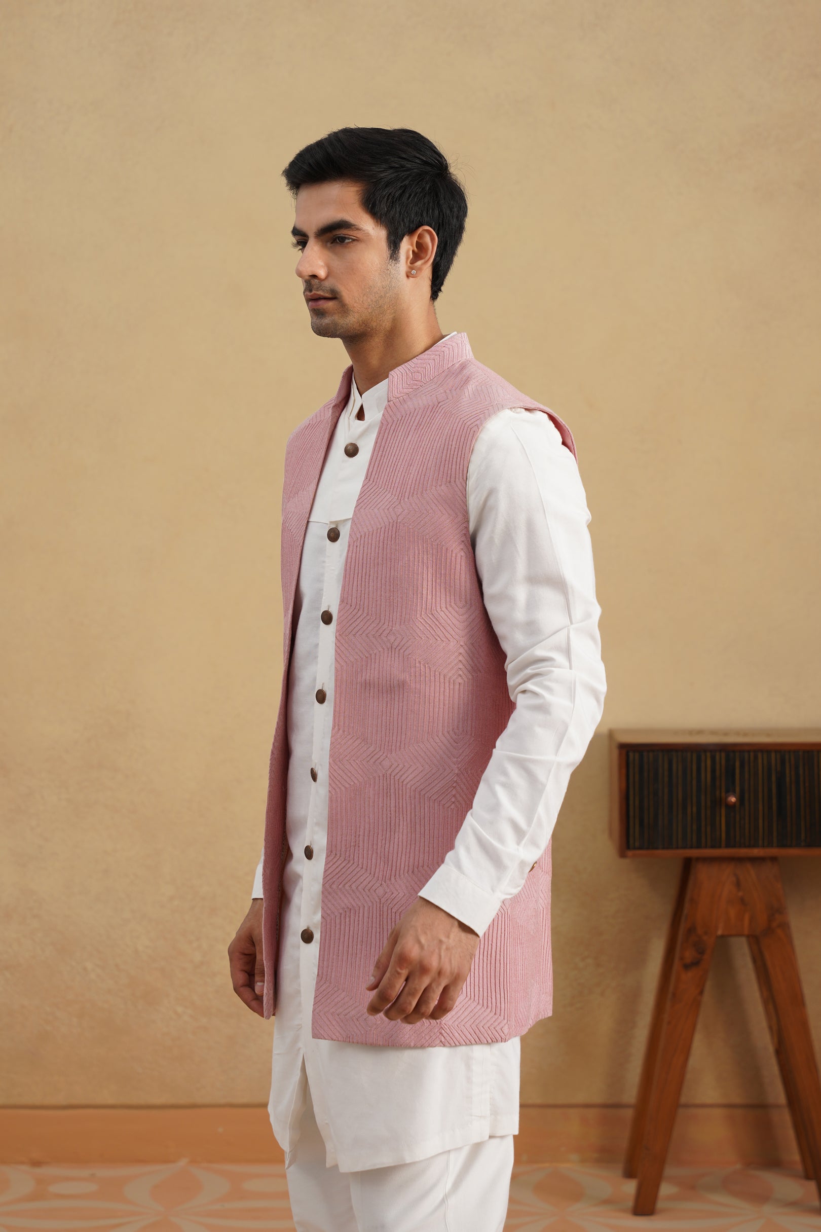 Pink D-N Kurta-Nehru Set