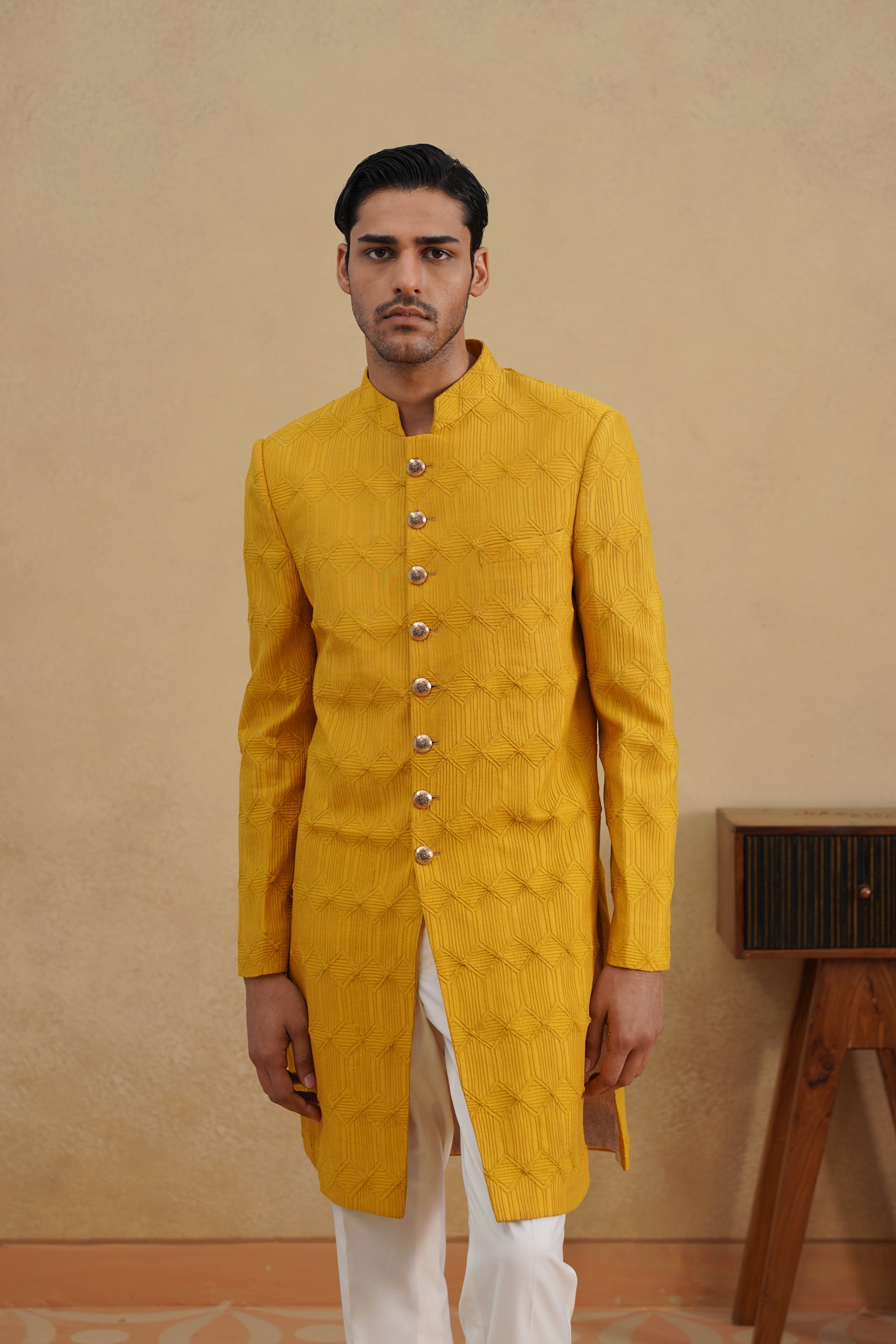 Mustard d-n Achkan Set