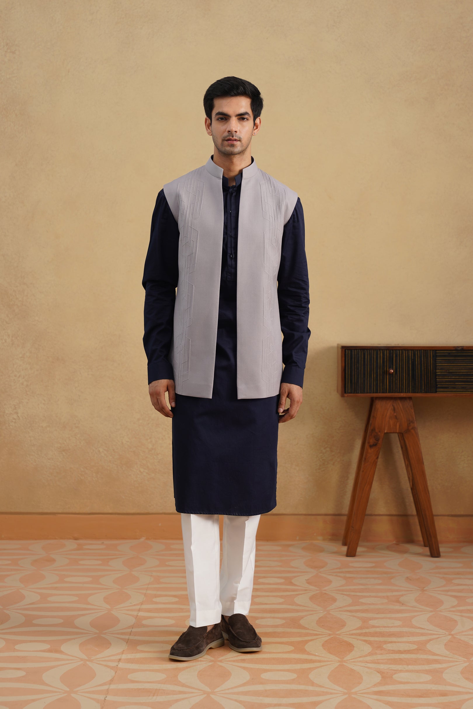 Grey D-N Nehru-Jacket