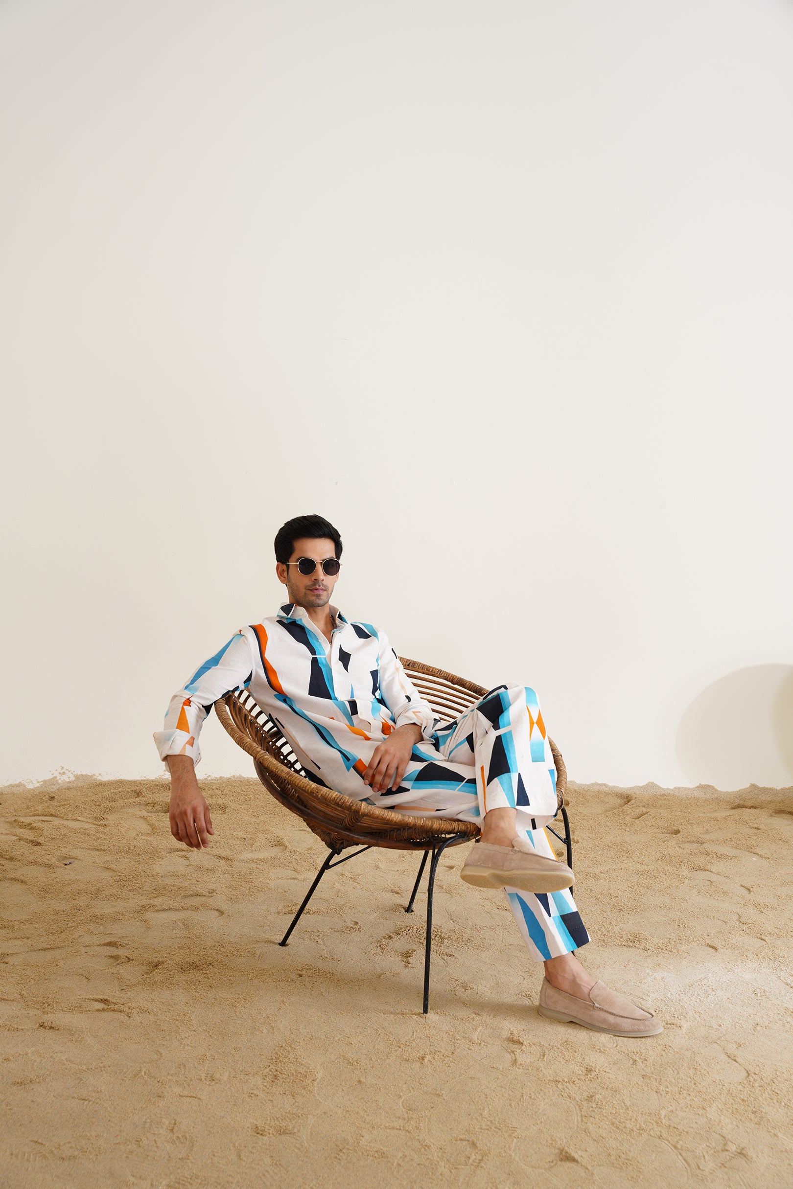 Abstract Cotton-linen Co-ord Set