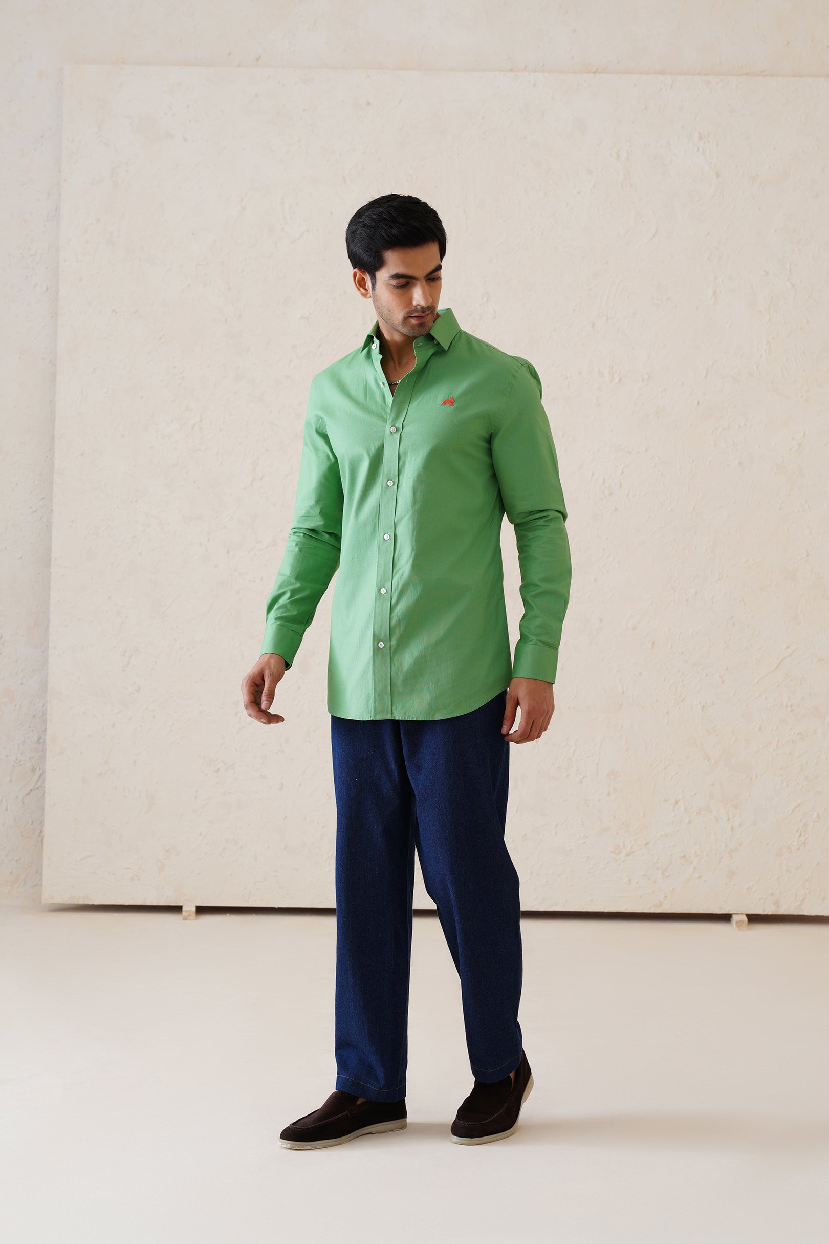 Solid Lime Twill Shirt