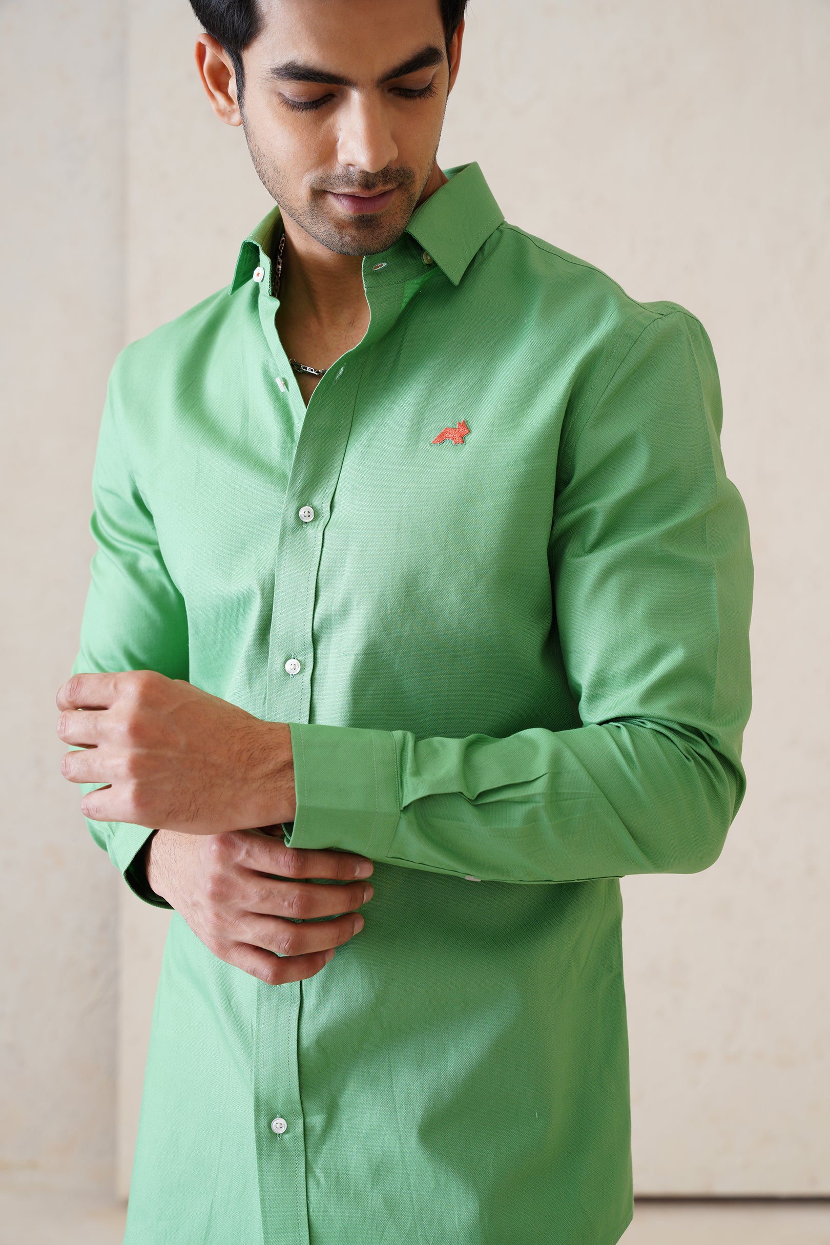 Solid Lime Twill Shirt