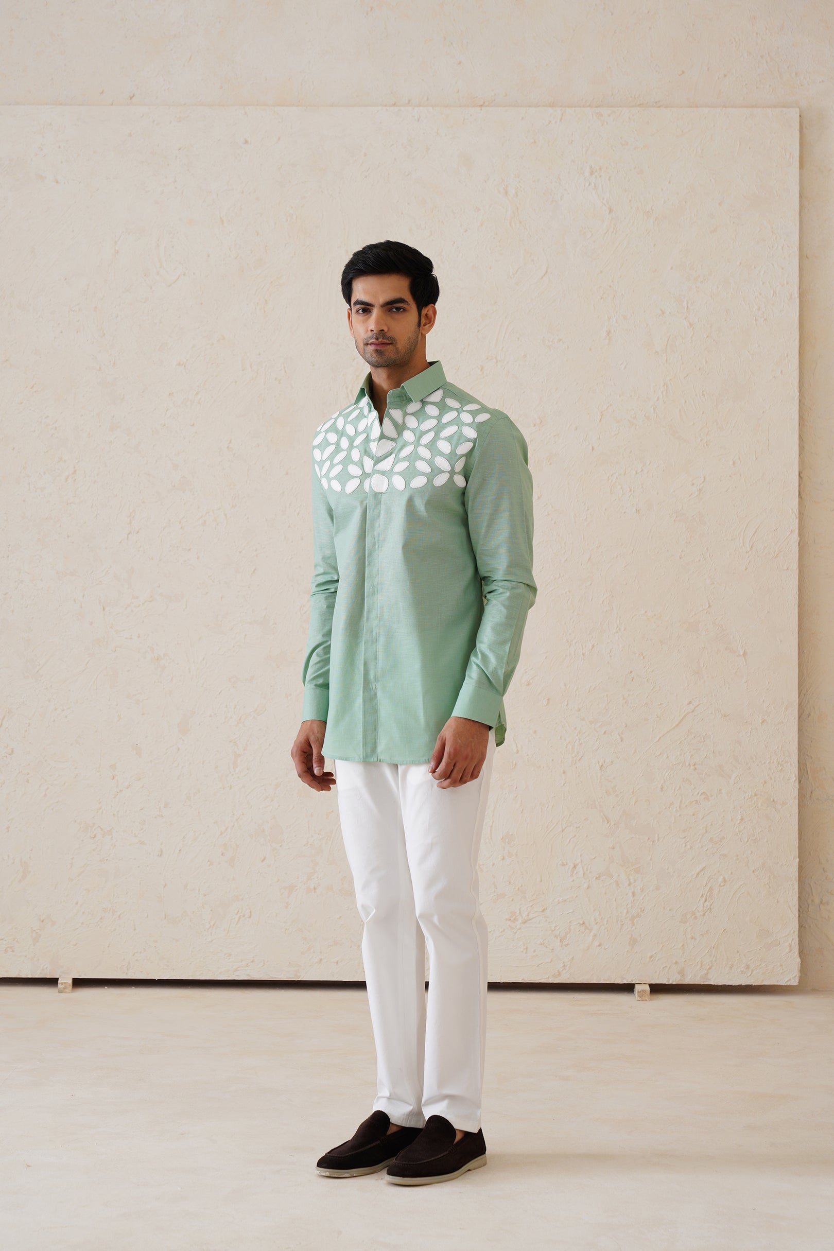 Sage Cotton-linen Shirt