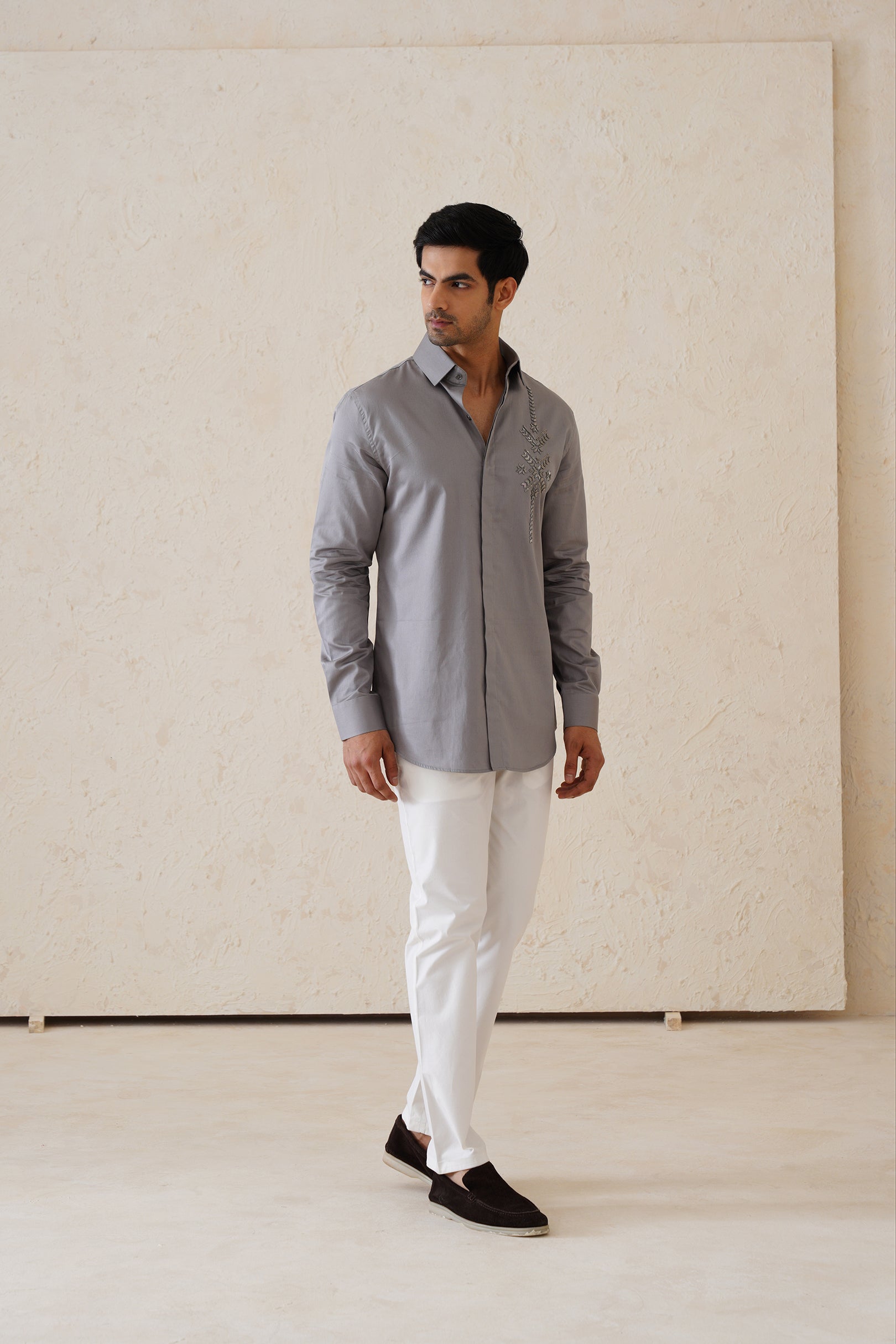 Grey Metallic Shirt