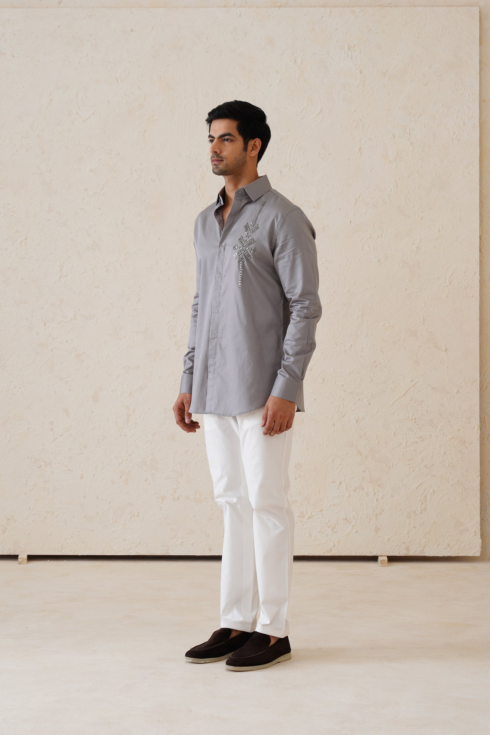 Grey Metallic Shirt