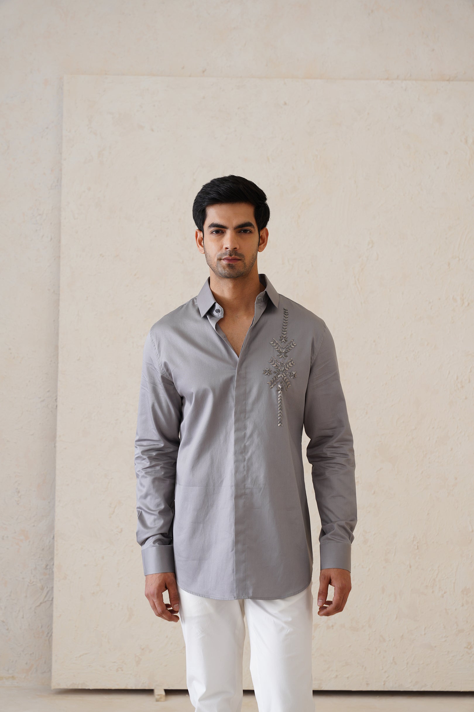 Grey Metallic Shirt