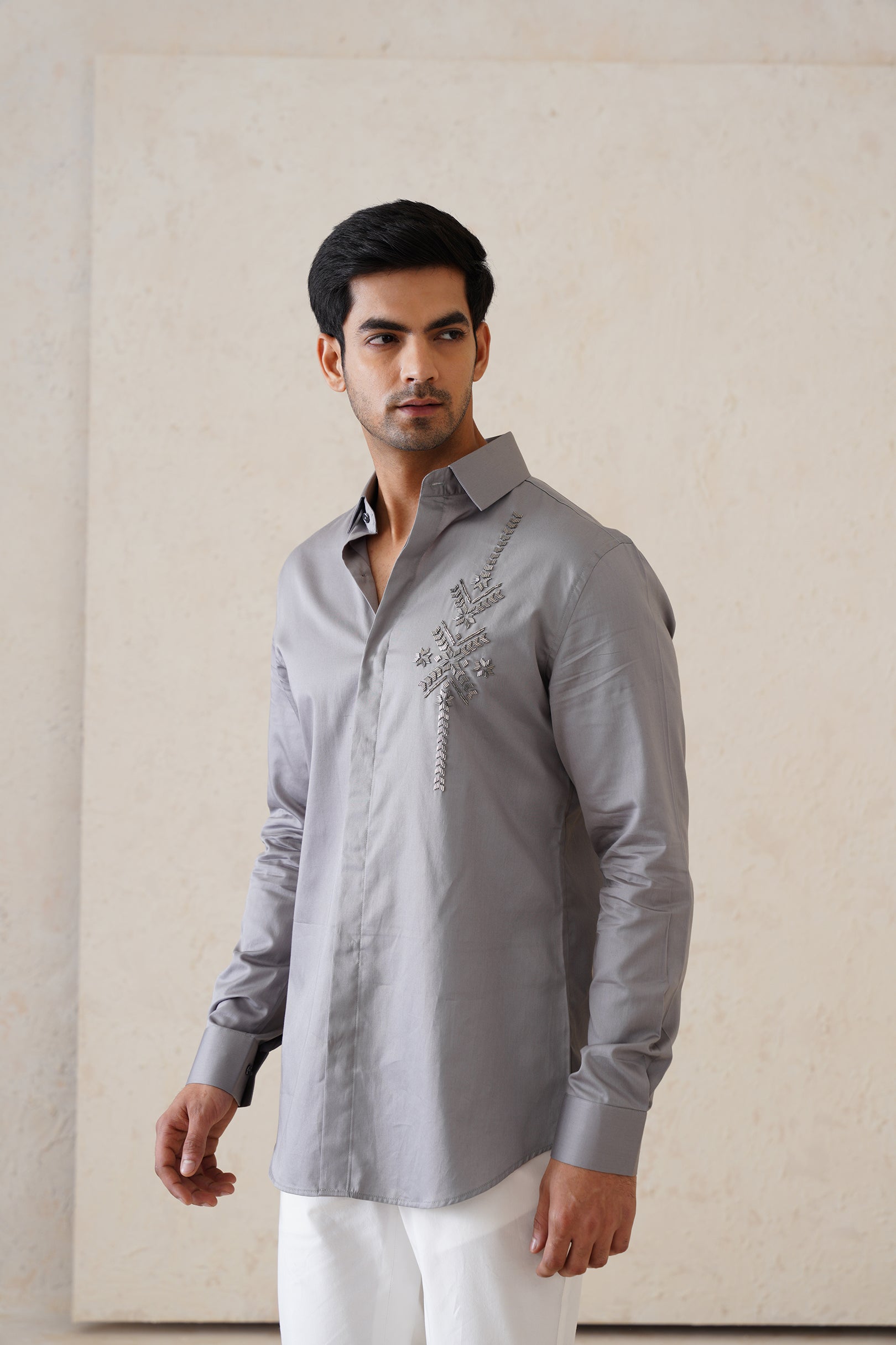 Grey Metallic Shirt