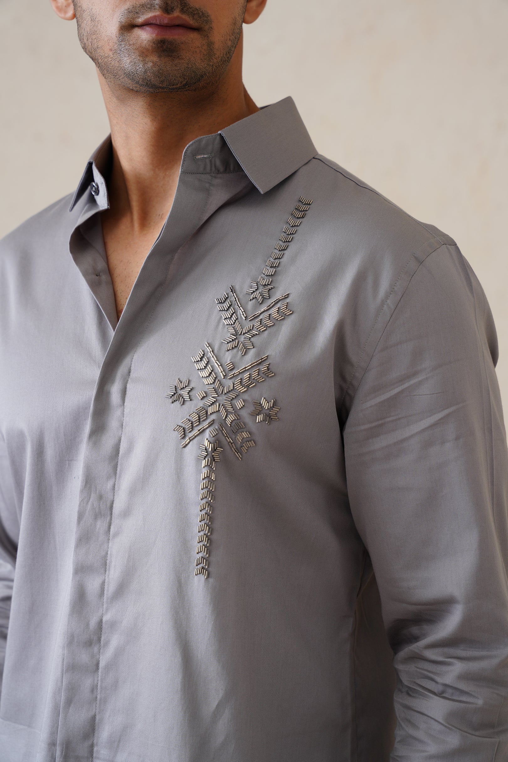 Grey Metallic Shirt