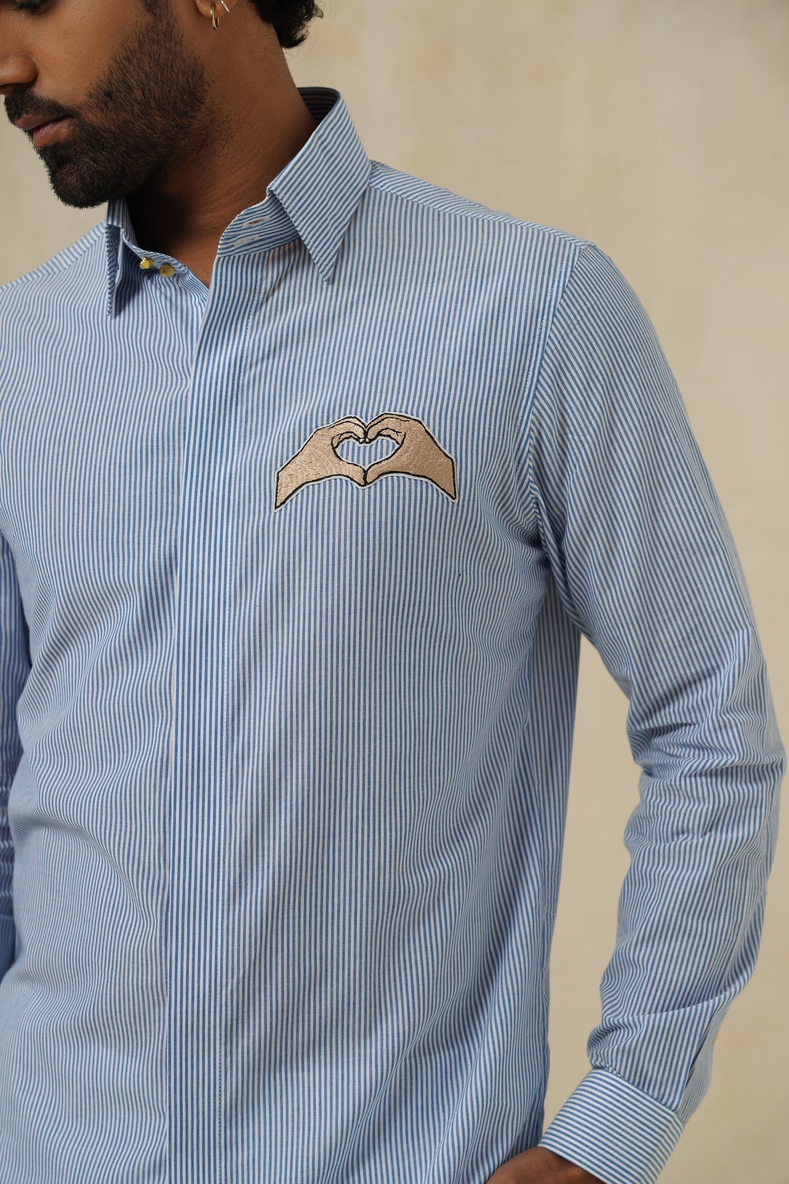 Embrace Blue | Men's Blue Pinstripe Cotton Shirt