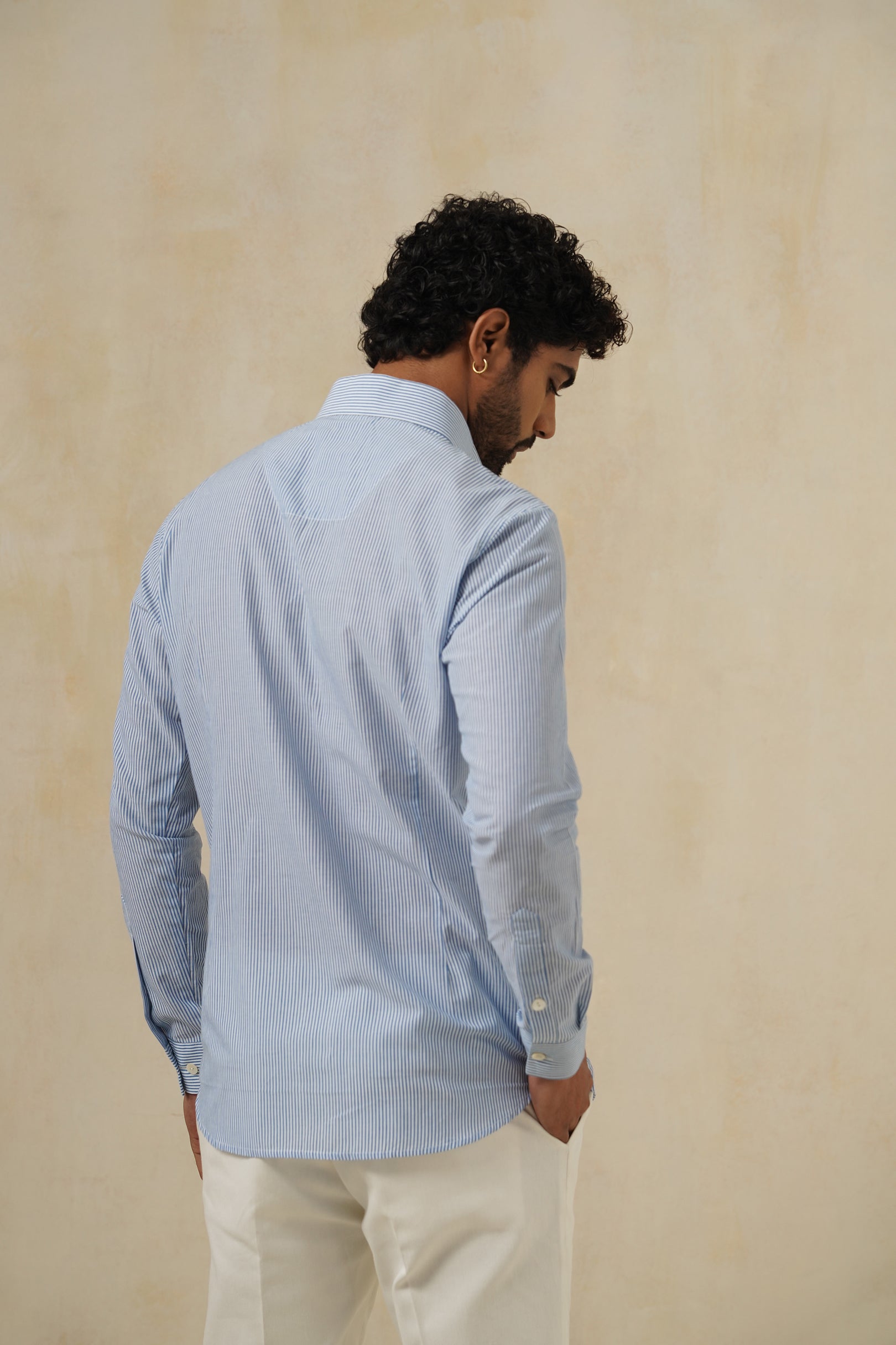 Embrace Blue | Men's Blue Pinstripe Cotton Shirt