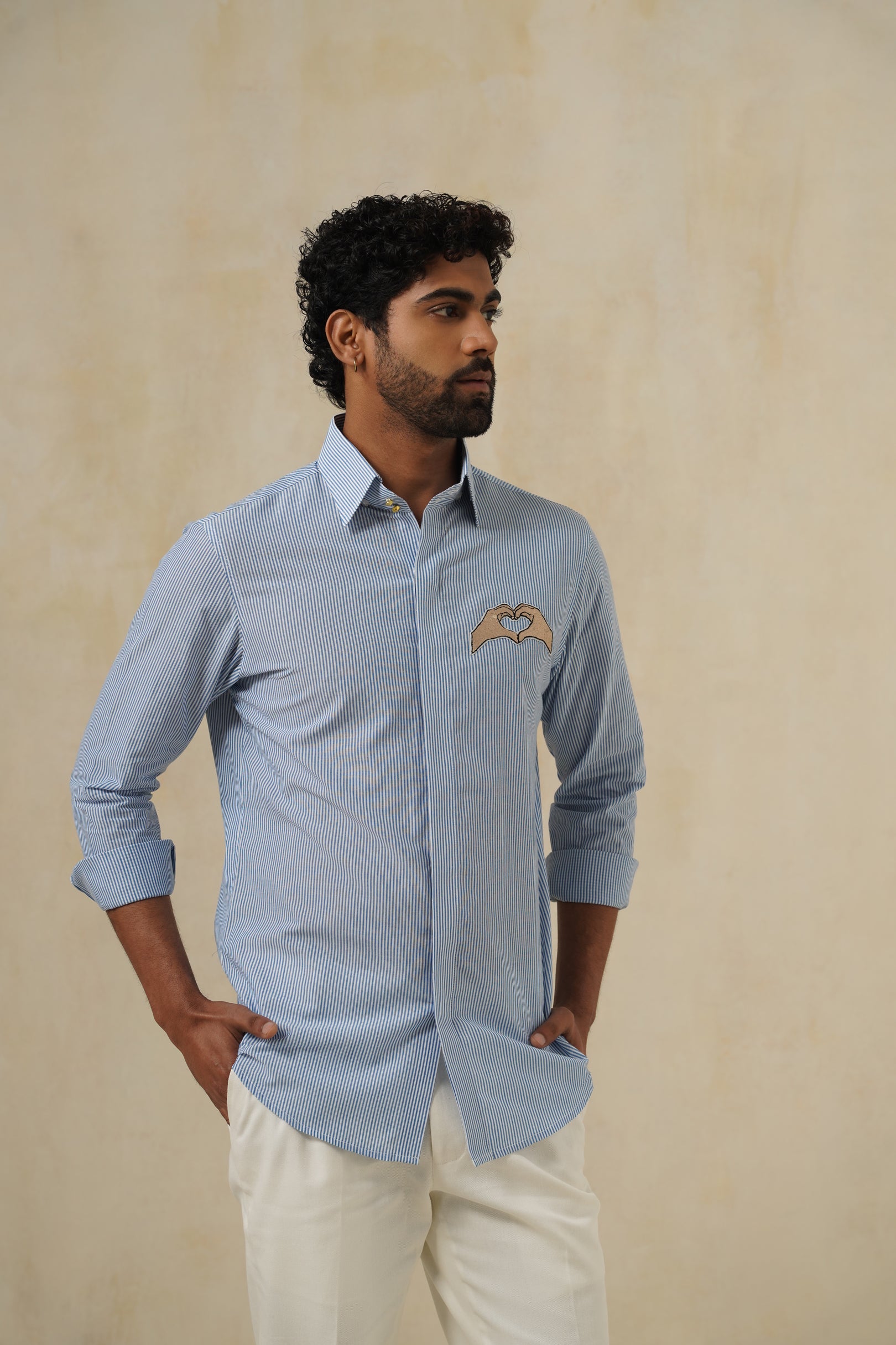 Embrace Blue | Men's Blue Pinstripe Cotton Shirt