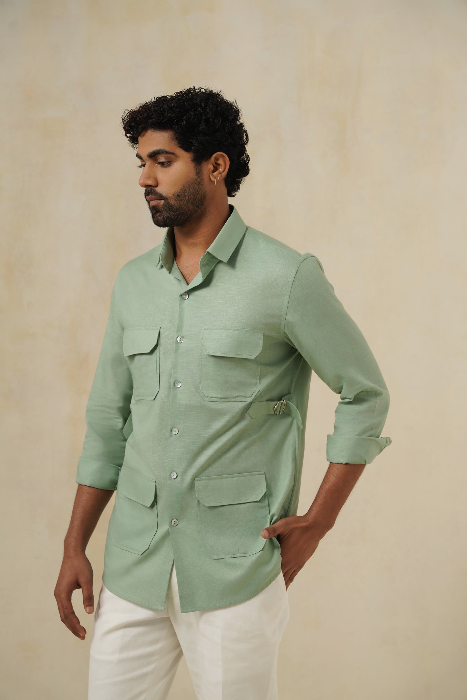 Sage Safari | Men's Linen Shirt (Copy)