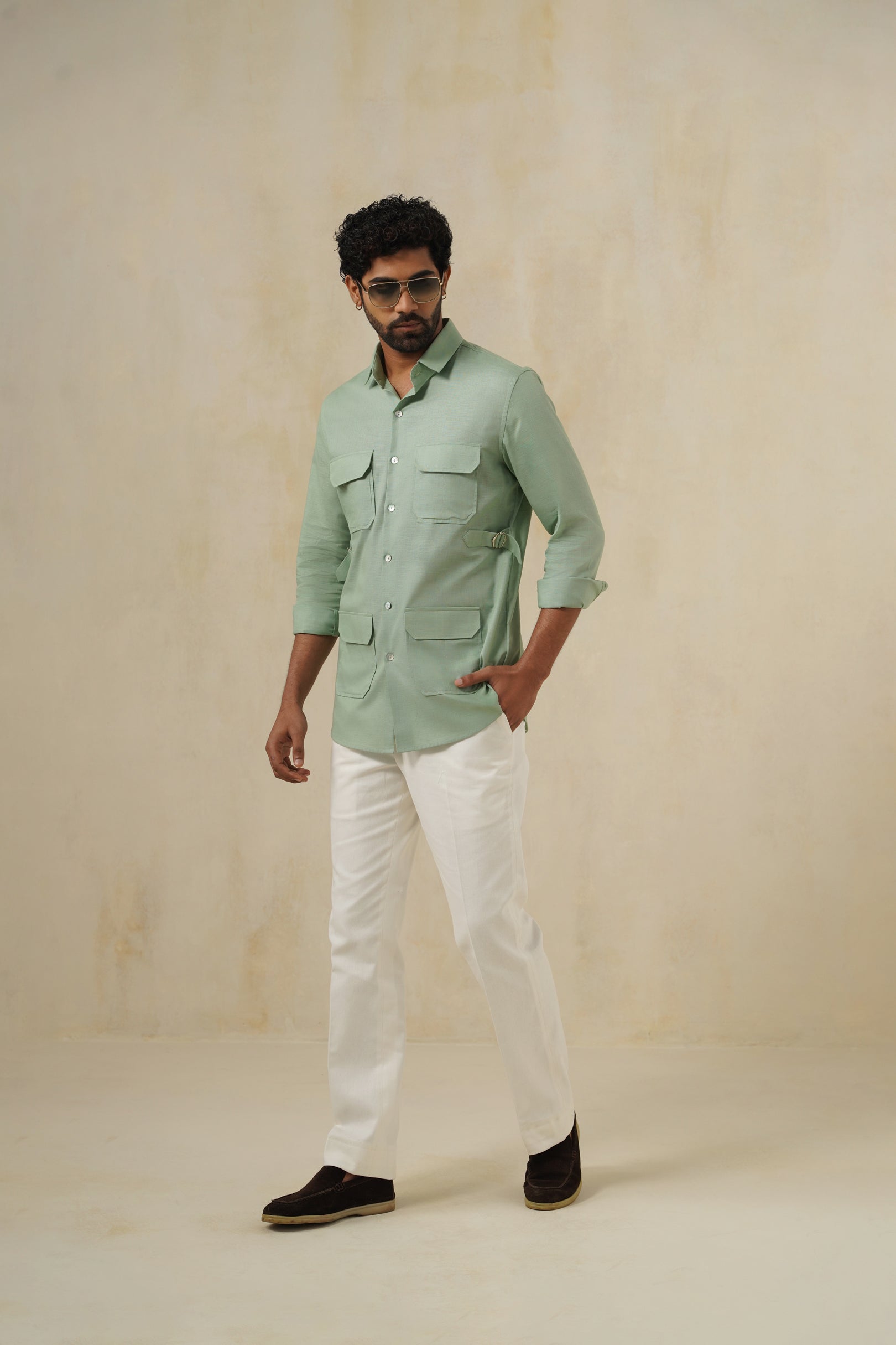 Sage Safari | Men's Linen Shirt (Copy)