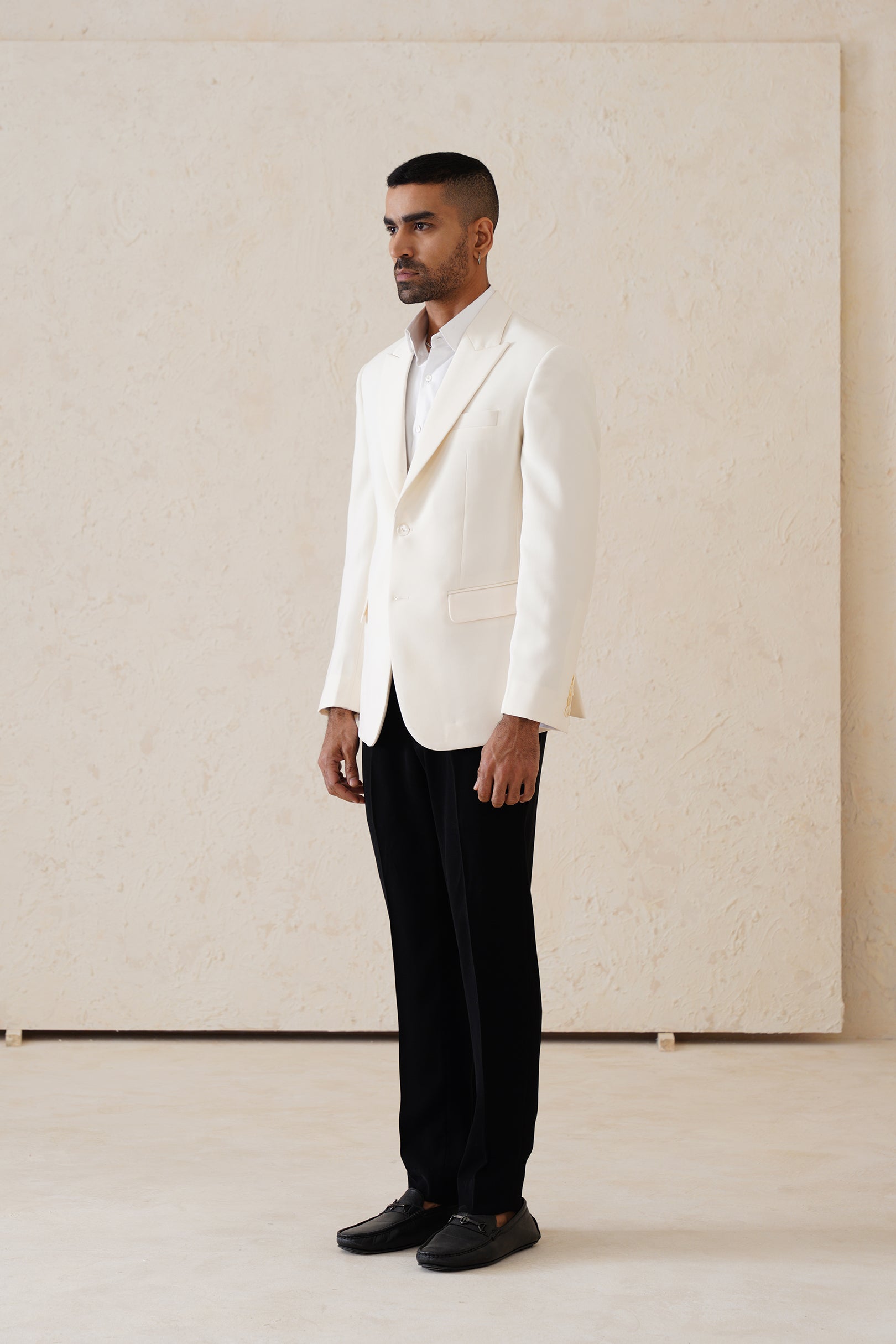 Saqib Saleem in White Tuxedo Jacket