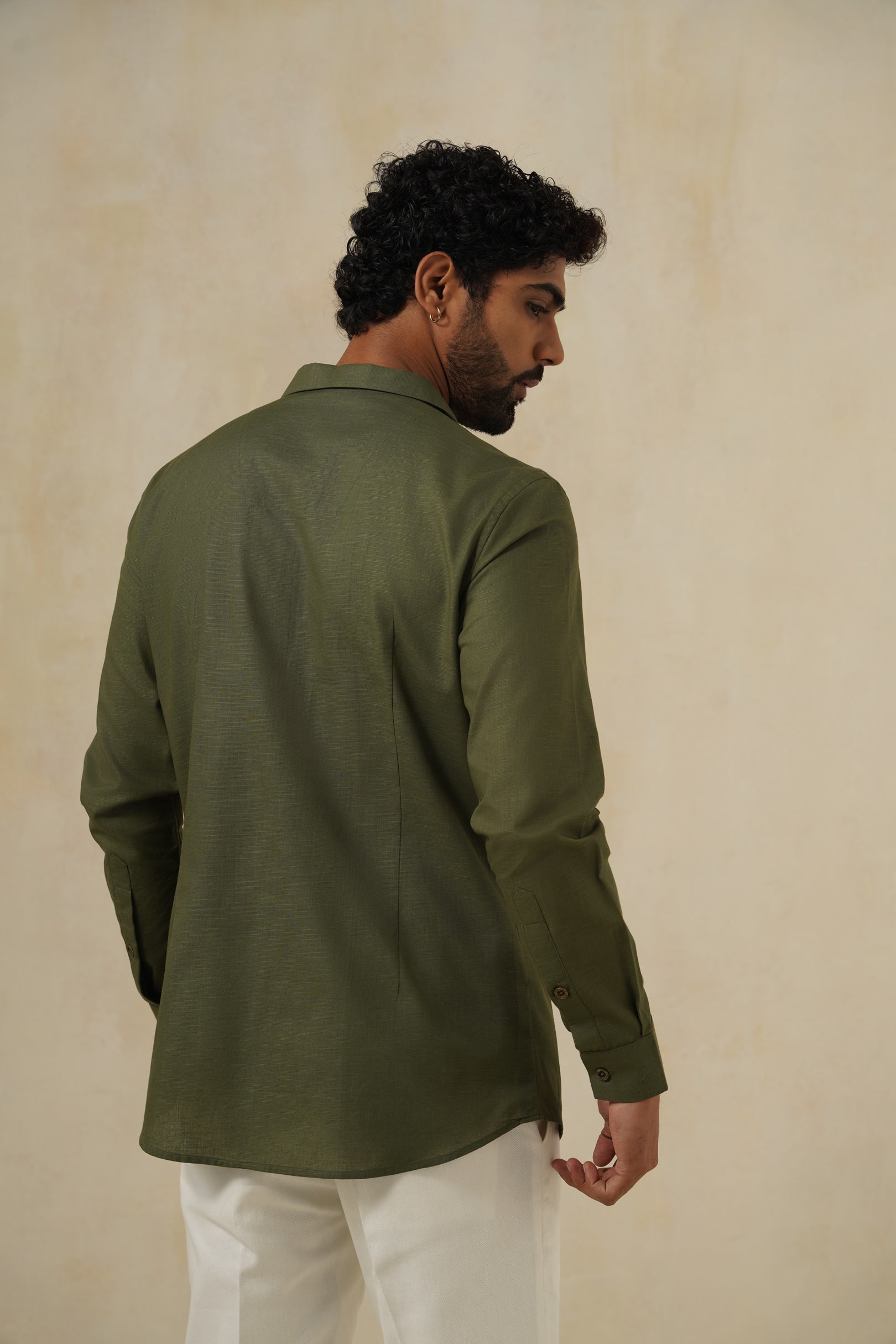 Khaki Safari Shirt | Men's Linen Shirt