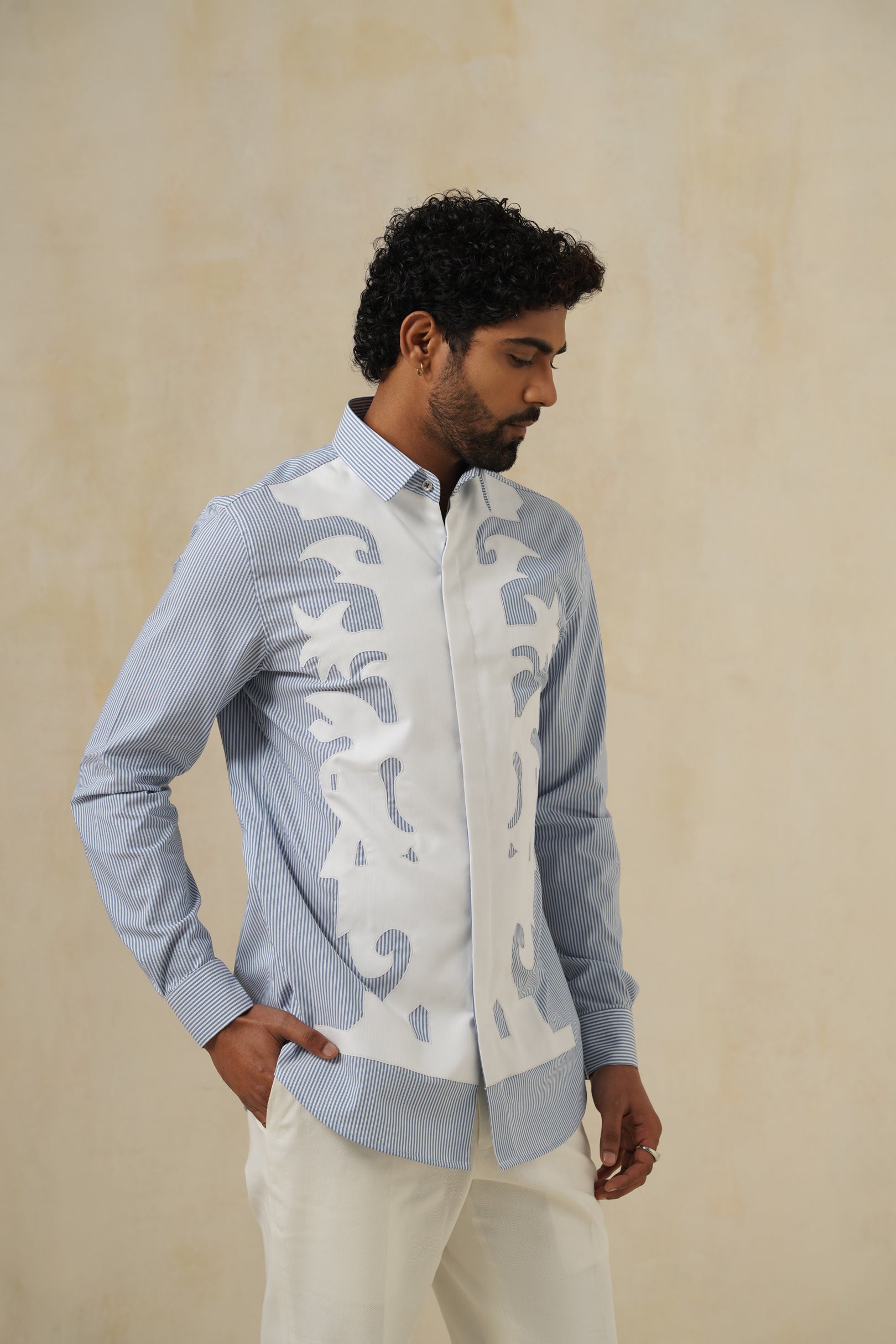 Palméa | Men's Pinstripe Emb Cotton Shirt