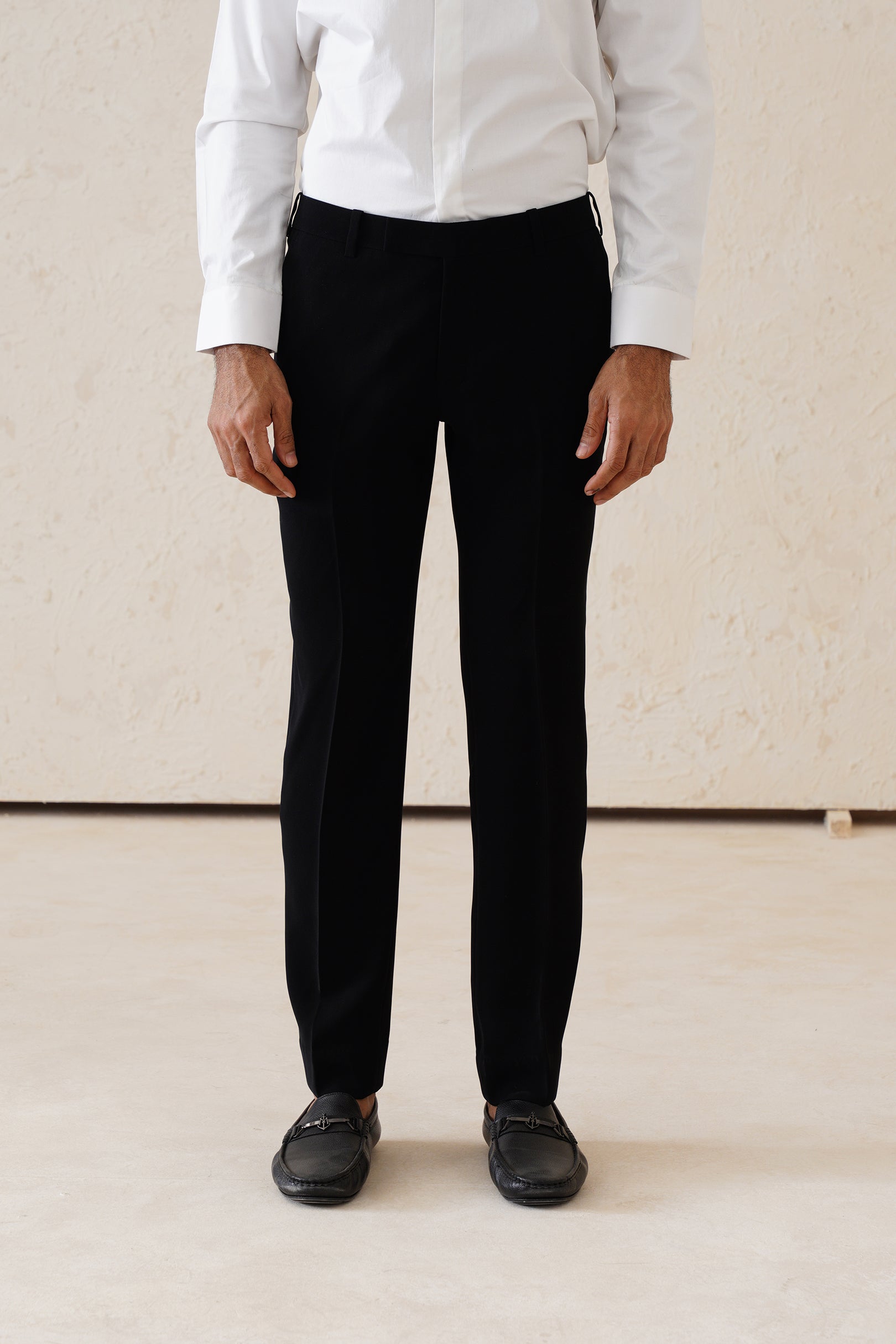 Jet-black Formal Trousers