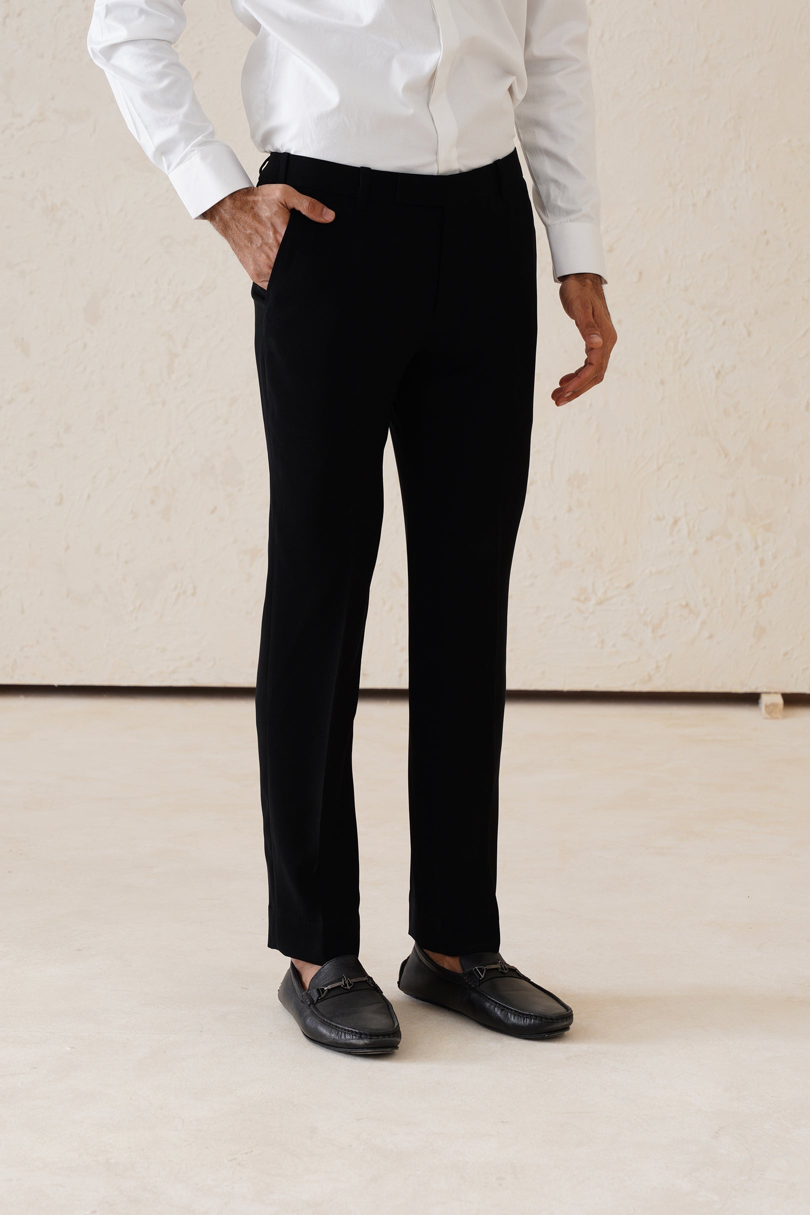 Jet-black Formal Trousers