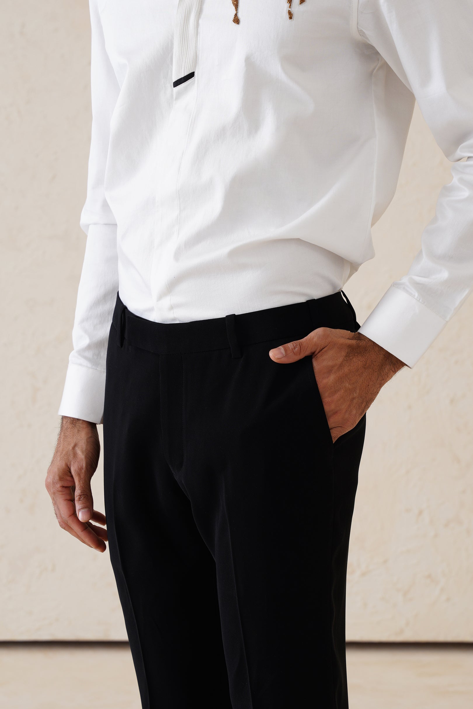 Jet-black Formal Trousers