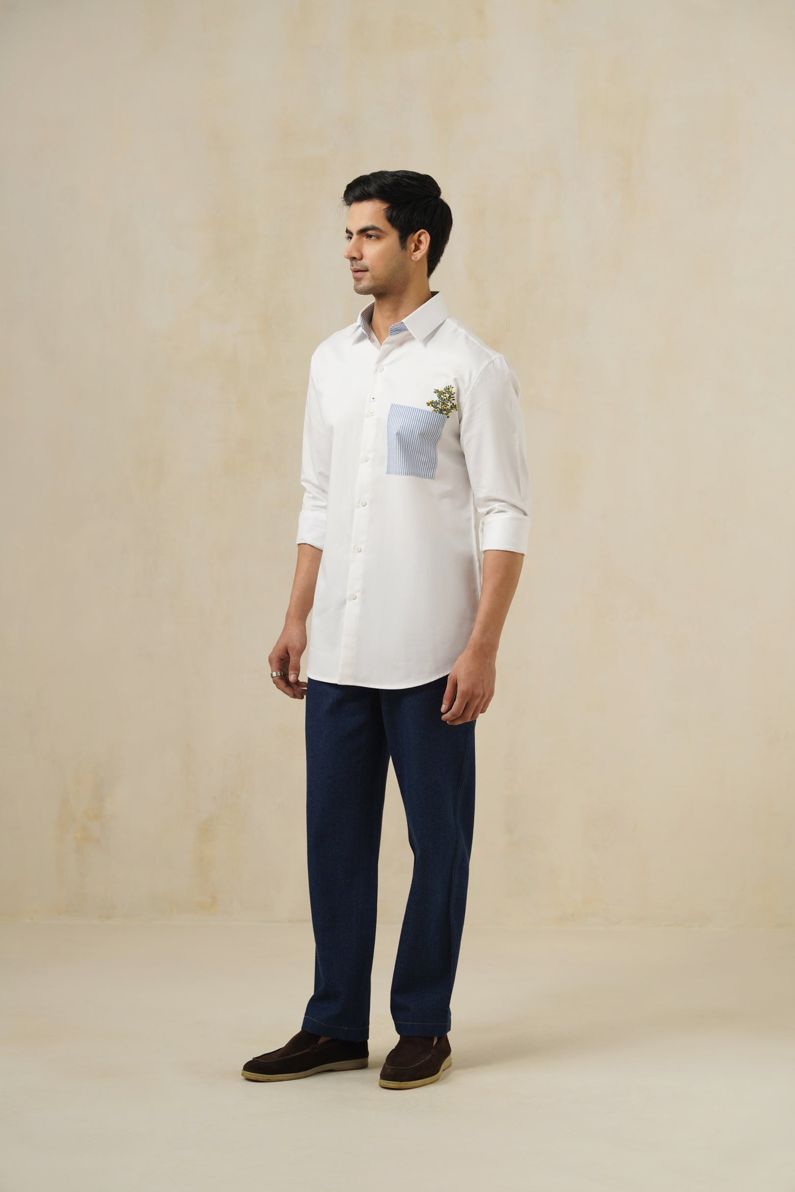 Maison Bloom | Men's White Cotton Shirt