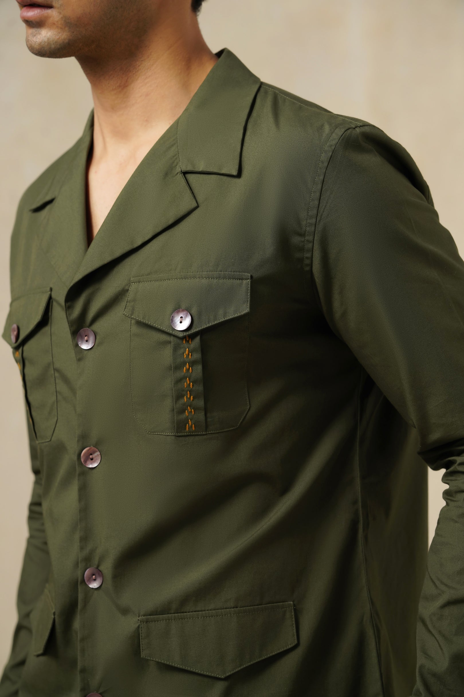 TERRAIN OLIVE | Men's Cotton Shirt