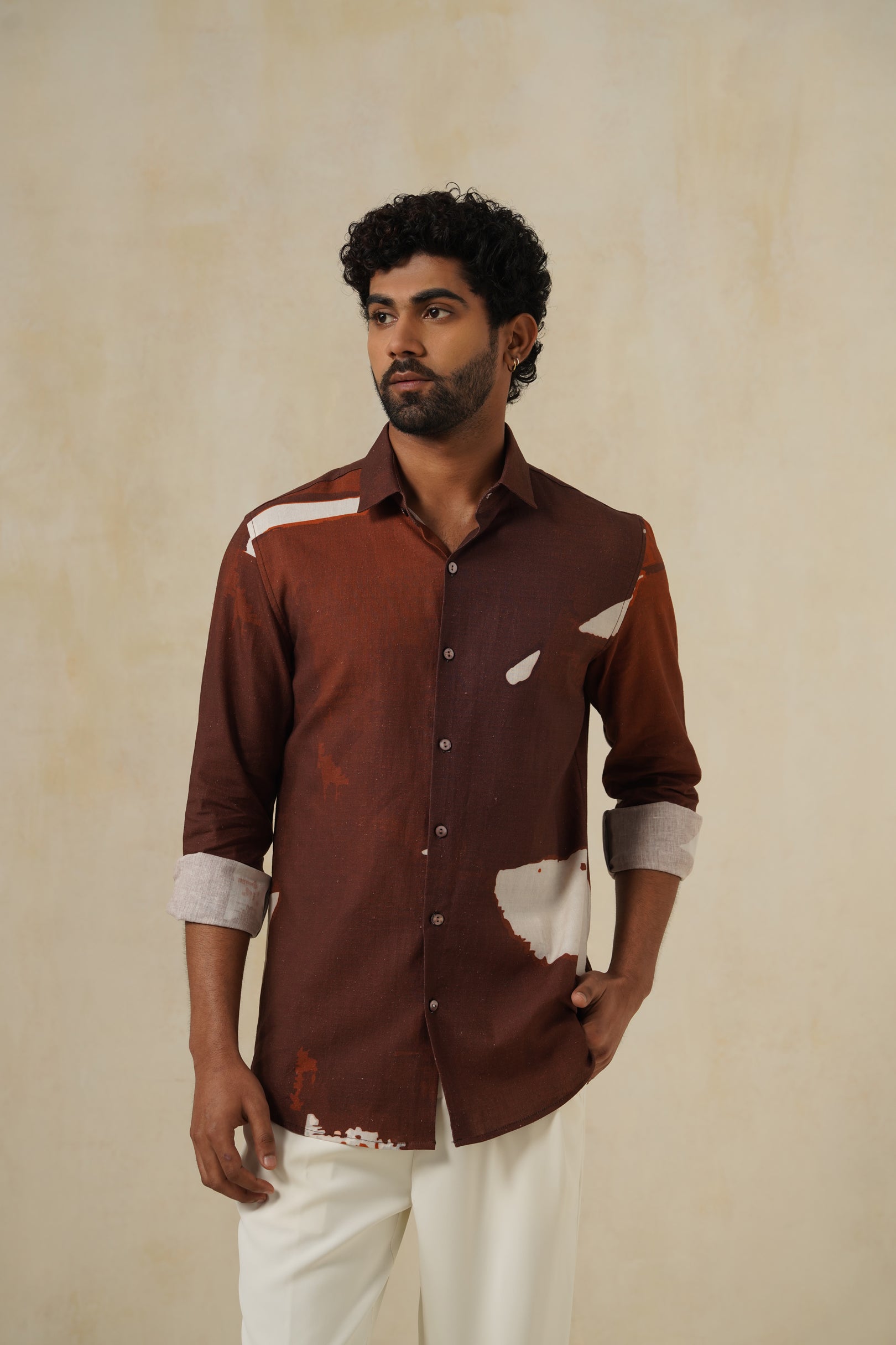 Strokes Shirt | Men's Printed Cotton-Linen Shirt