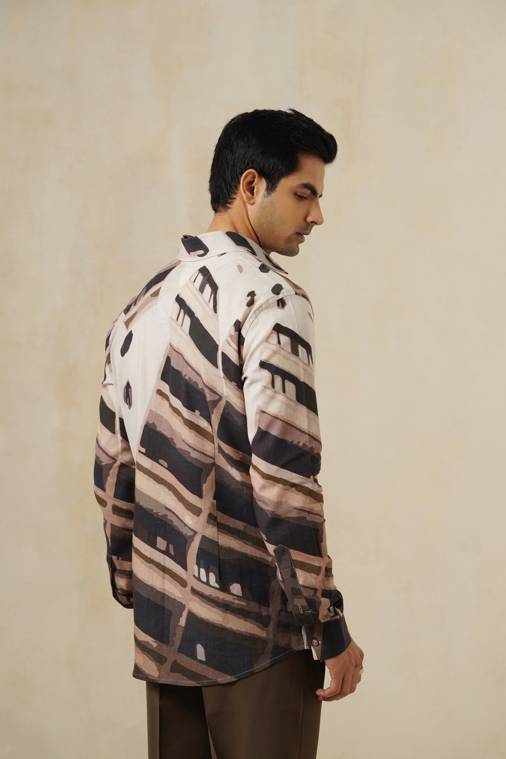 Brutalist | Men's Printed Cotton-Linen Shirt