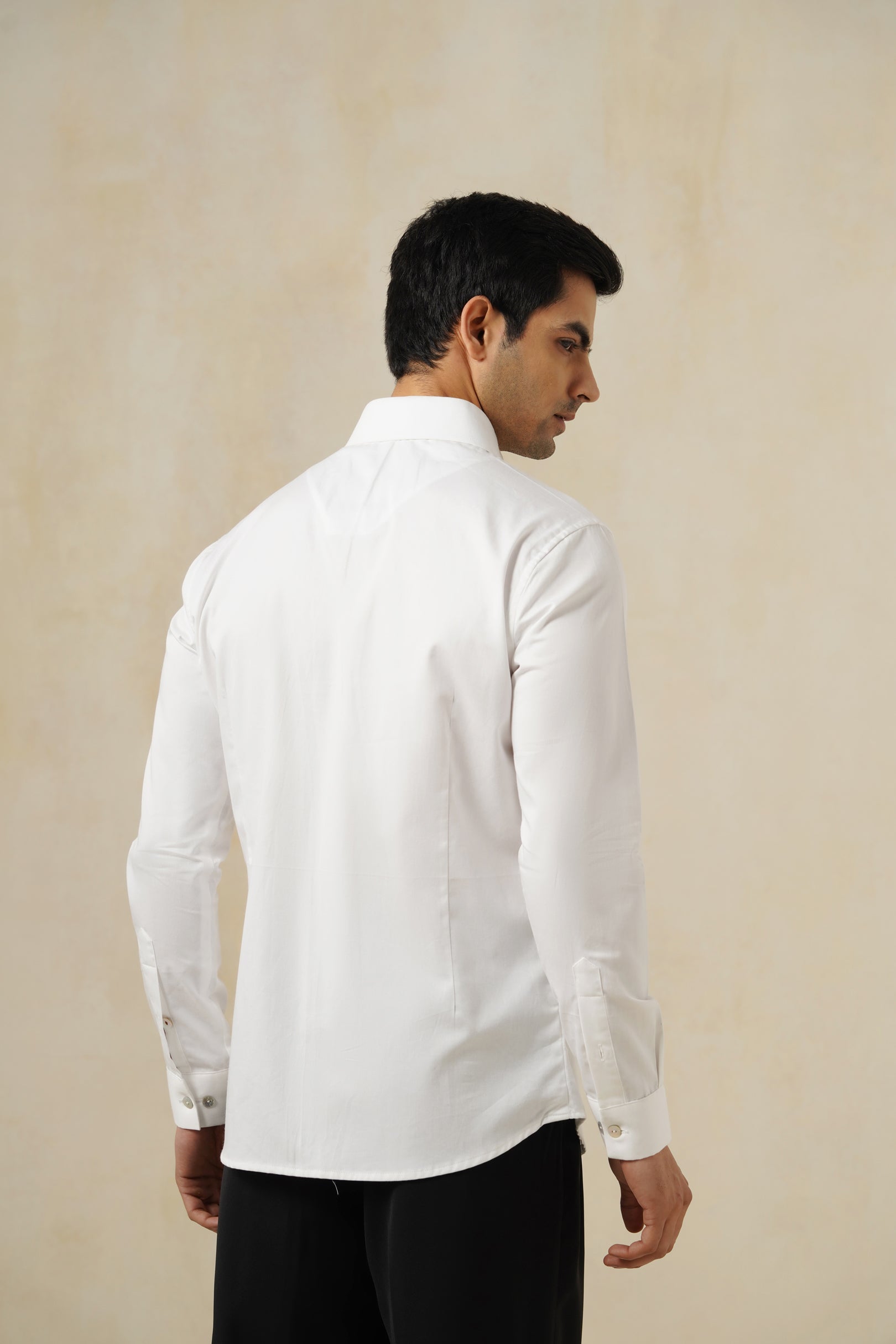 Apex Crest | Men's White Cotton Shirt