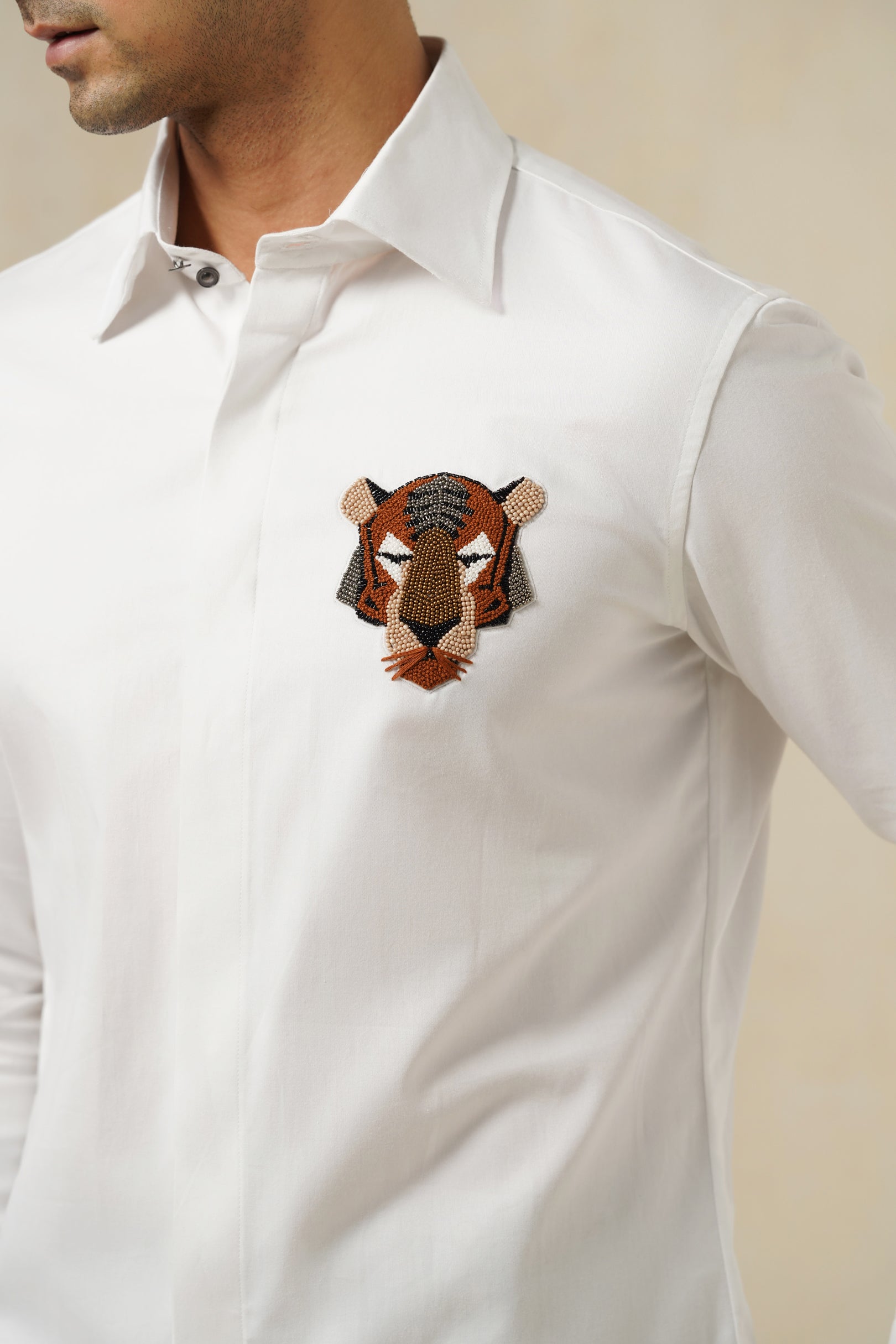 Apex Crest | Men's White Cotton Shirt